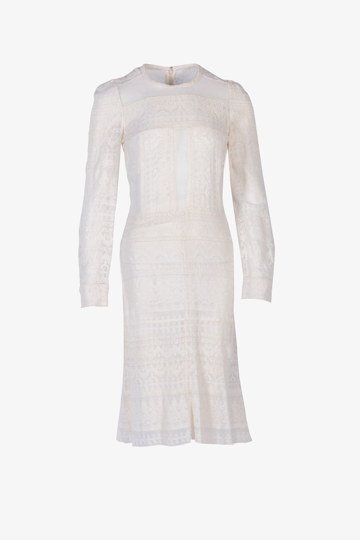 Guipure Lace Long Sleeve Midi Dress