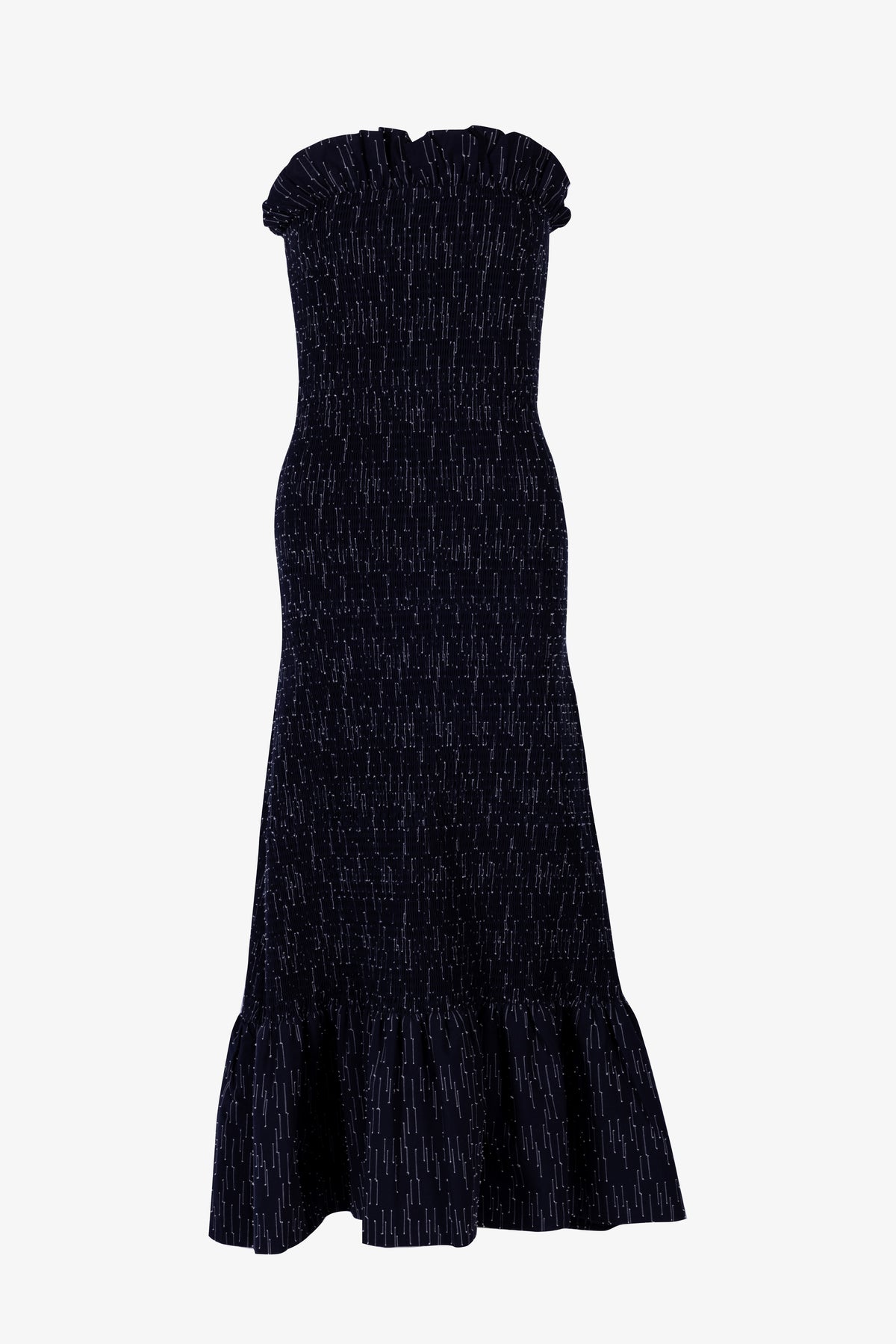 Smocked Strapless Midi Dress