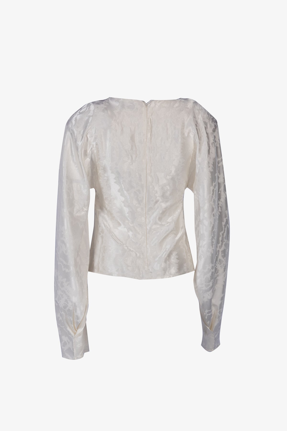Draped Jacquard Blouse