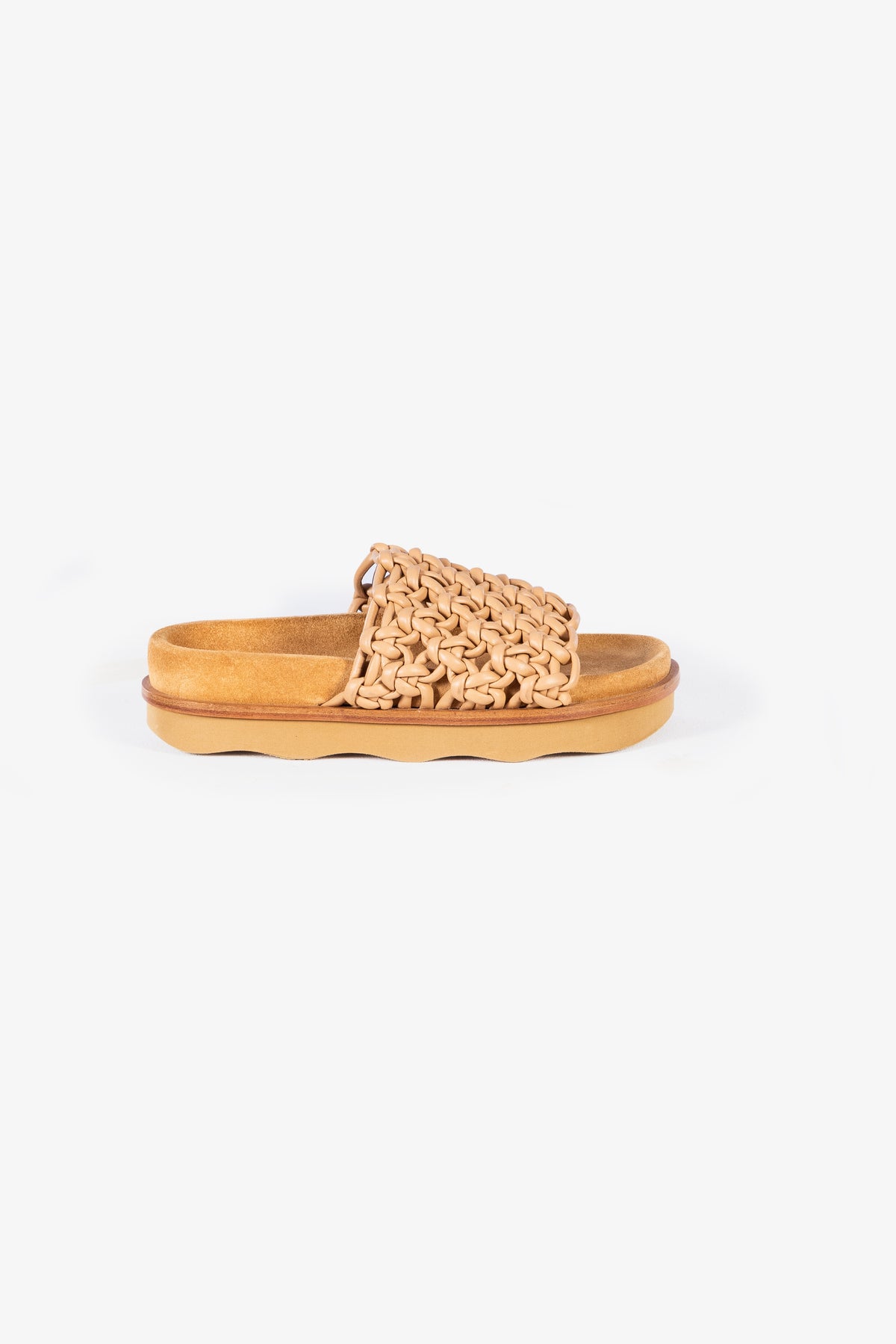 Kacey Braided Leather Platform Slide Sandals