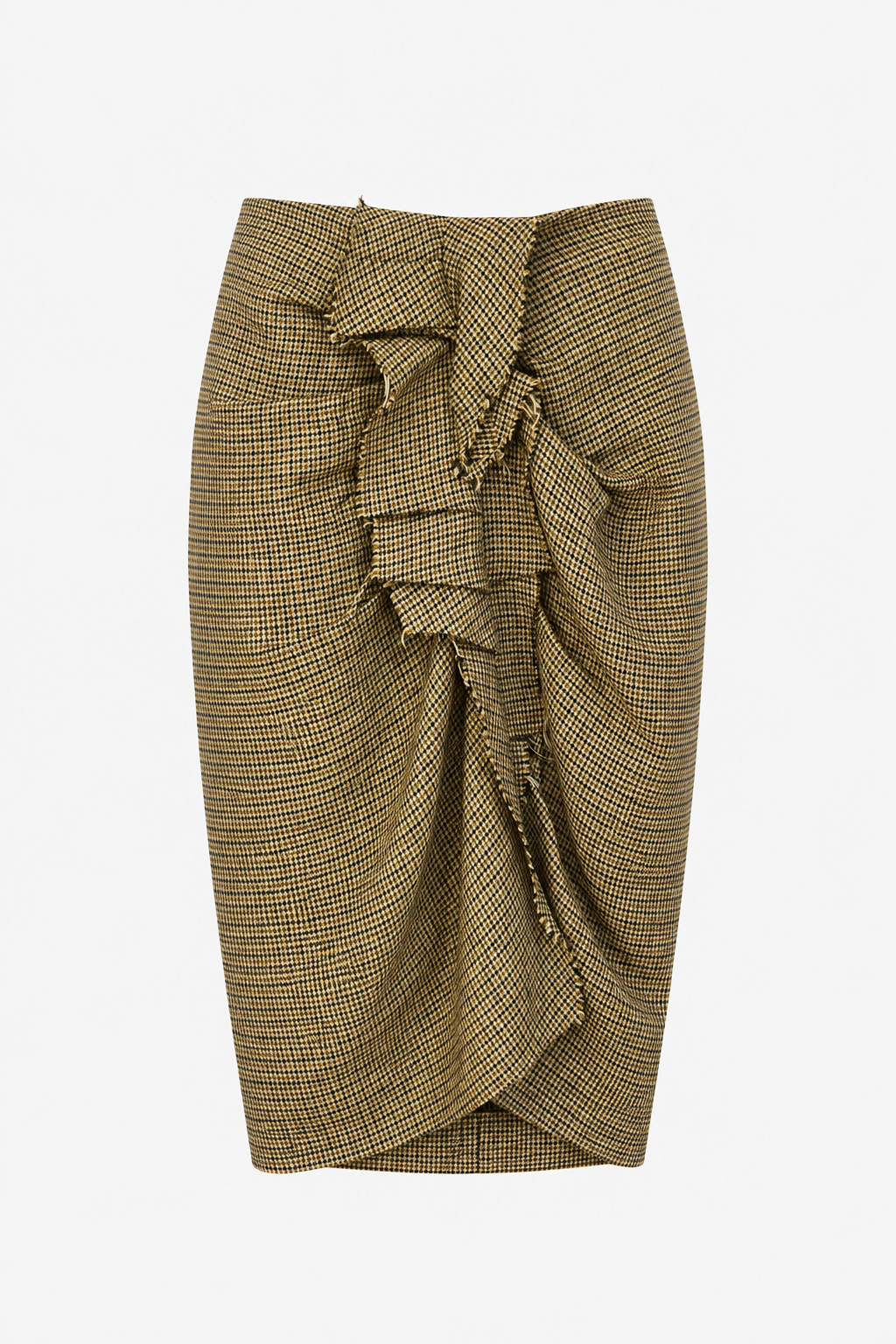 Draped Jacquard Midi Skirt