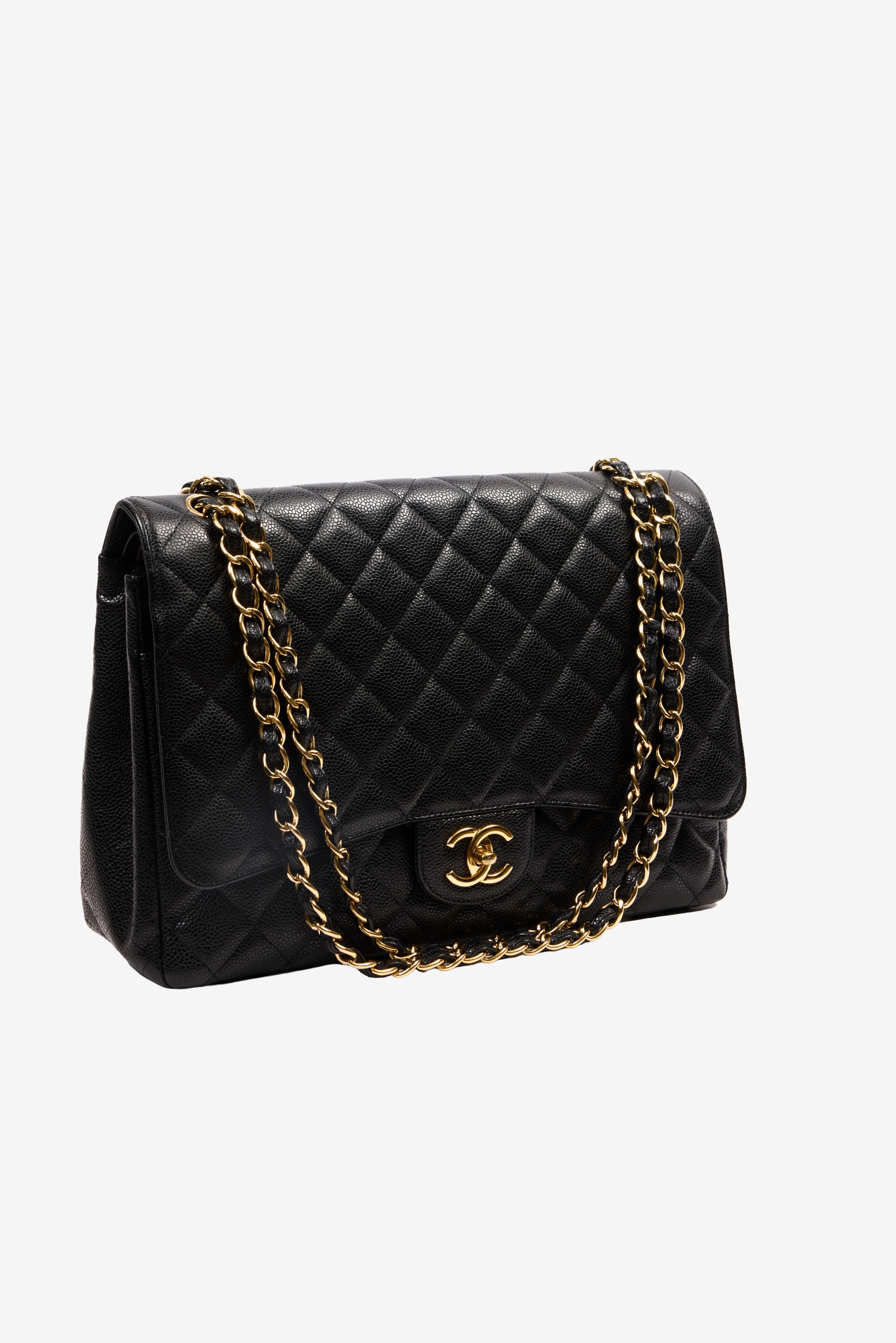 Jumbo Double Flap Black Caviar