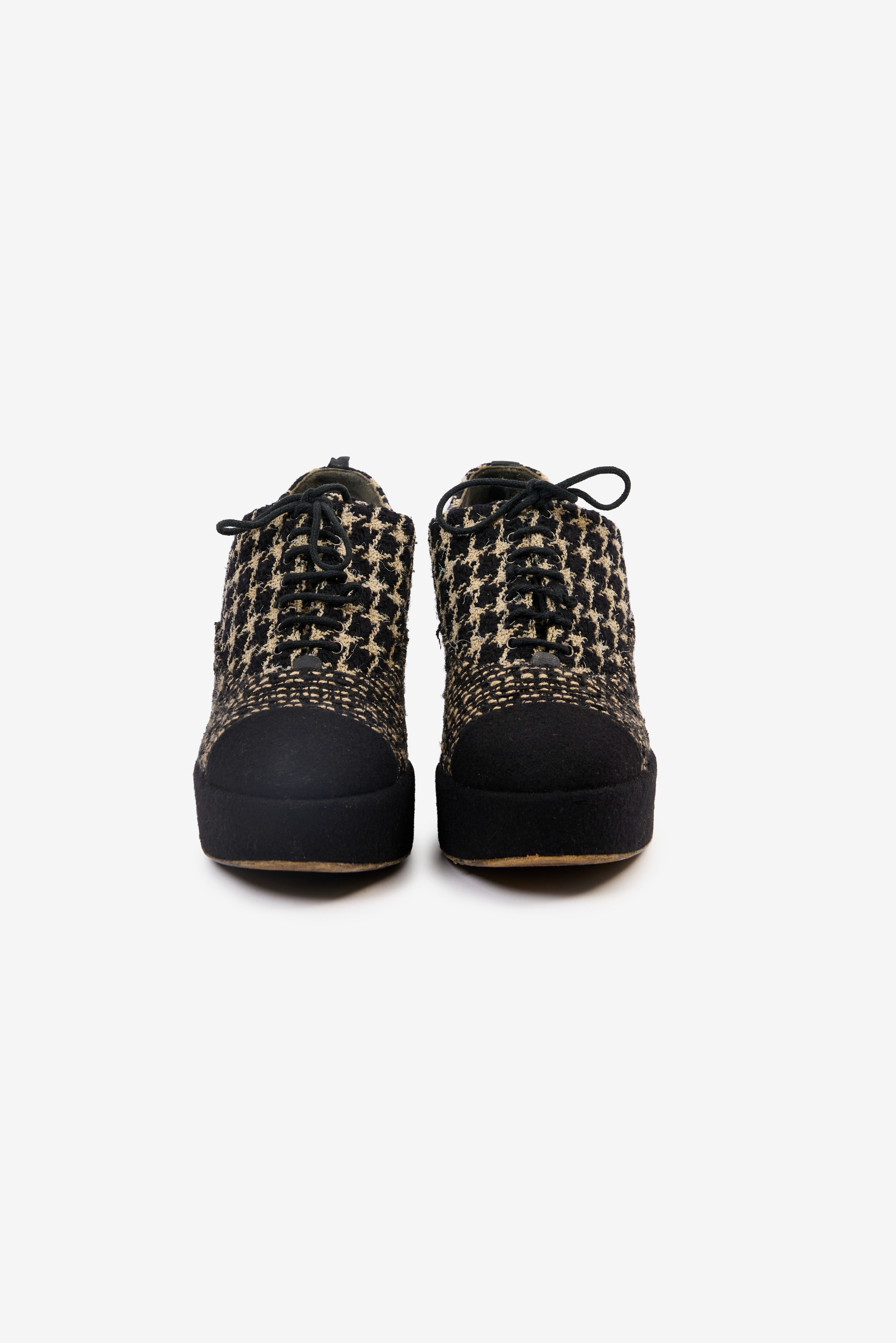 Tweed Felt Mark Leather x Fabric Boot