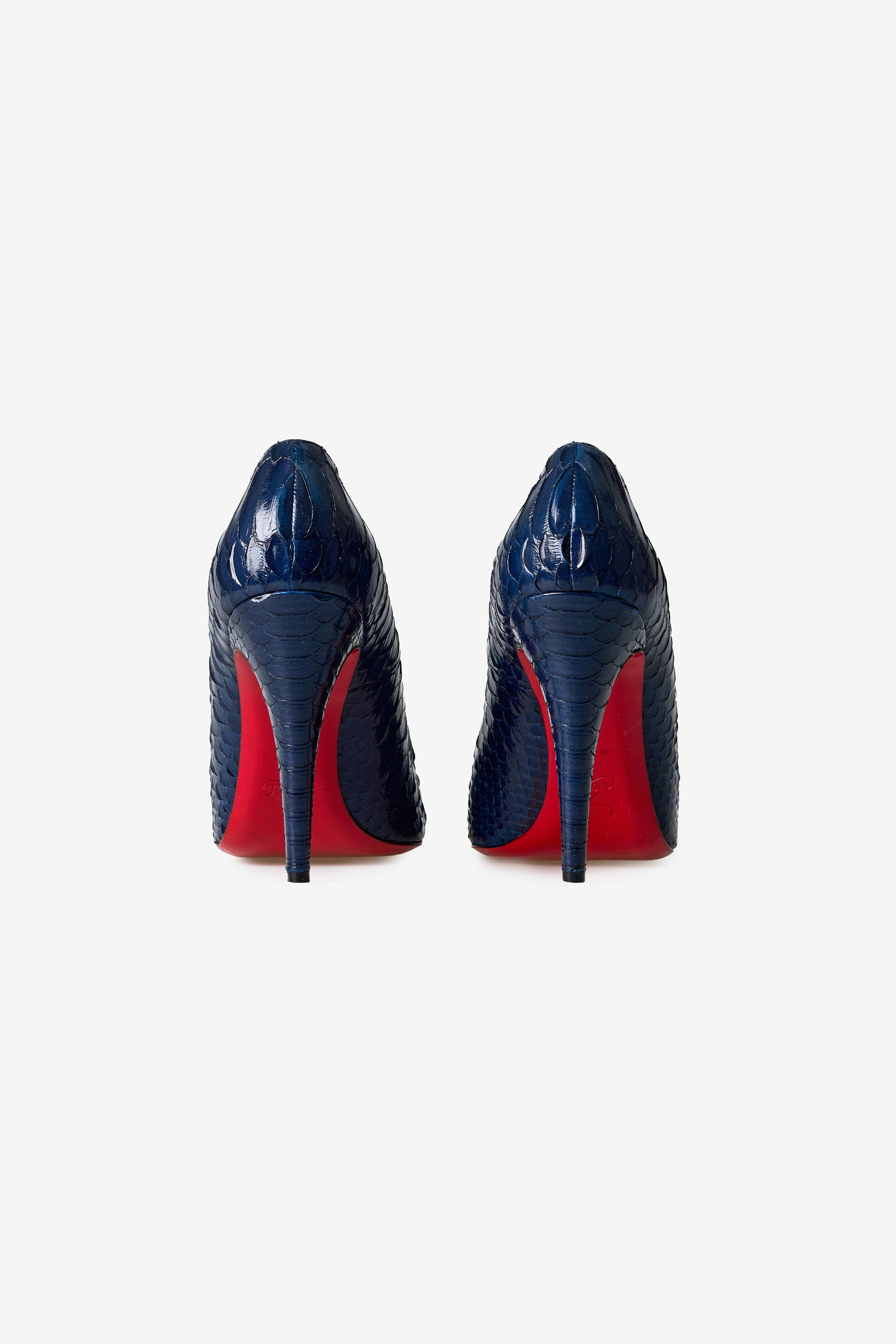 Python leather pumps