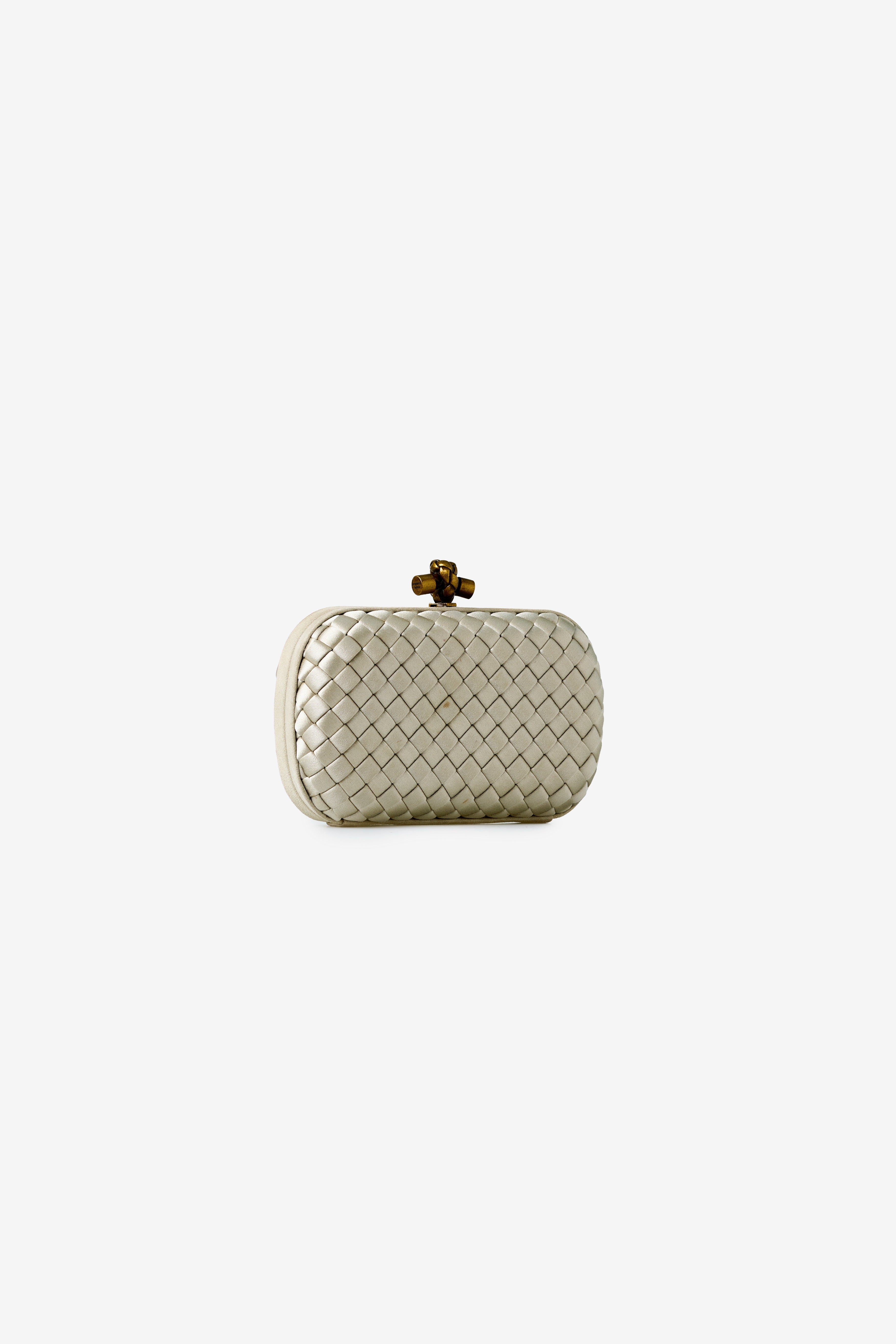 Intreccio Satin Minaudière Knot Clutch
