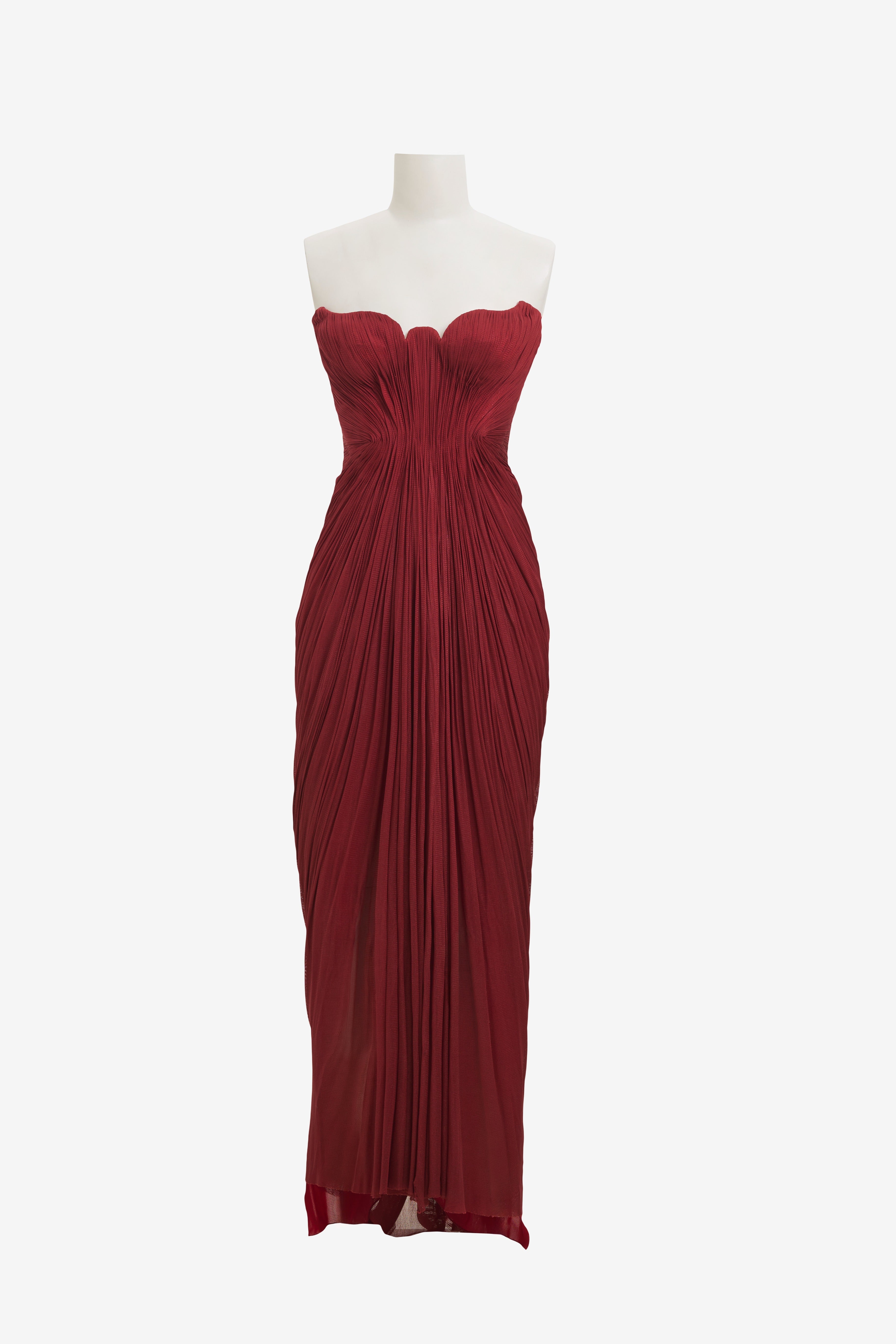 Silk Strapless Evening Dress