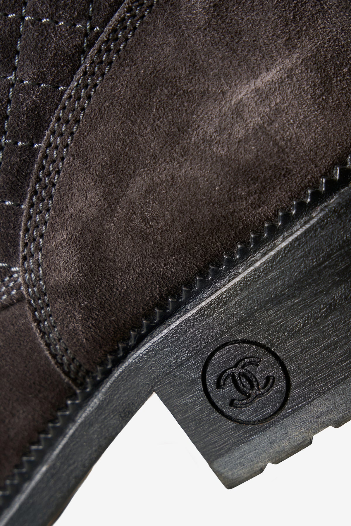 Quilted Suede Combat Boots