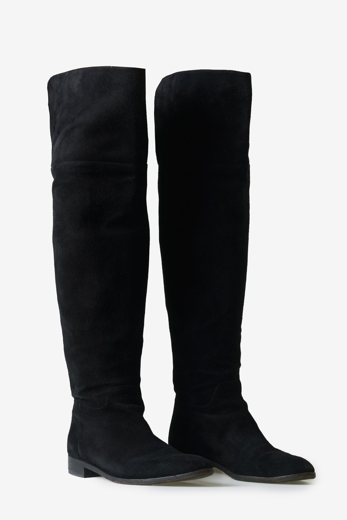 The Knee Tall Suede Black Boots