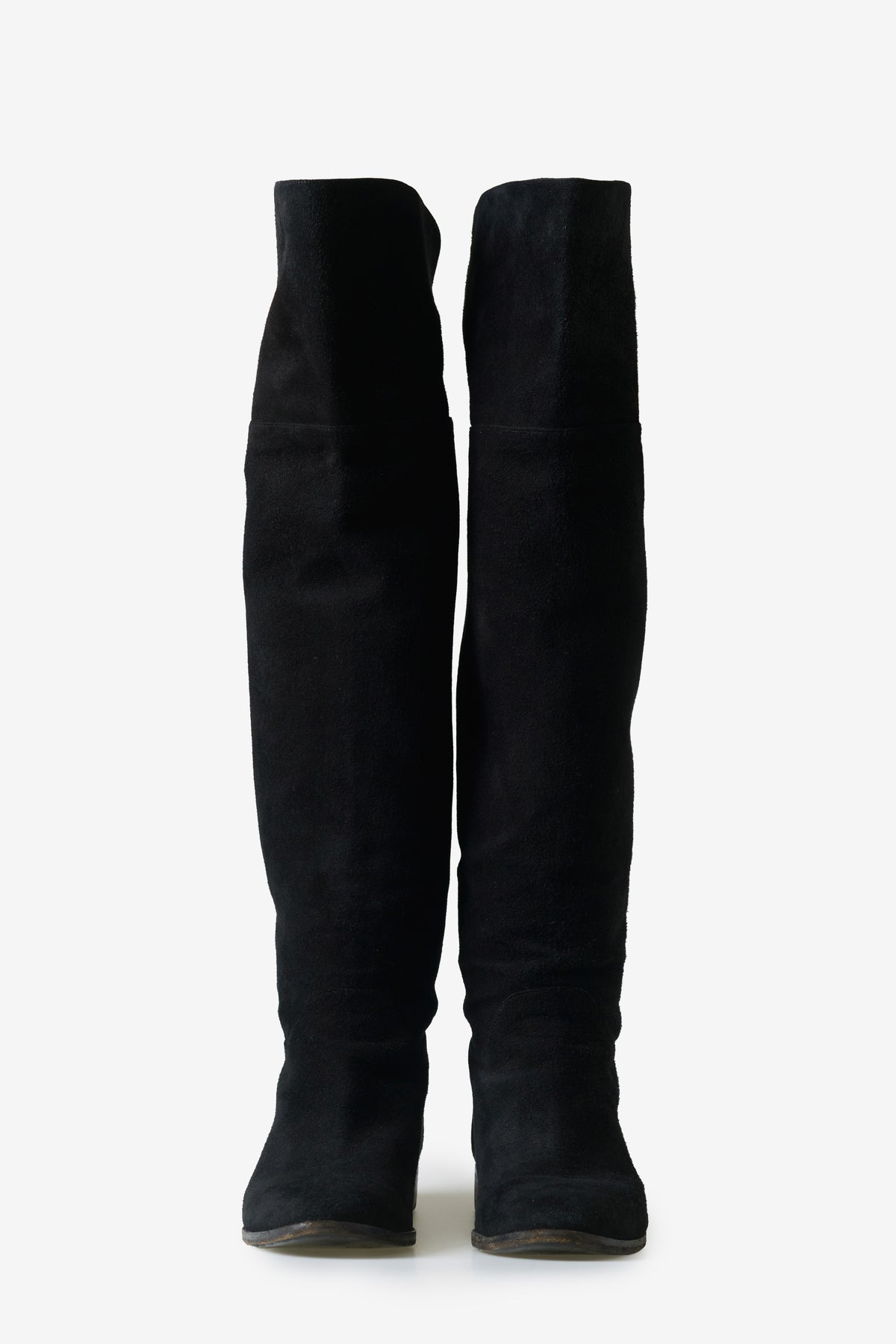 The Knee Tall Suede Black Boots