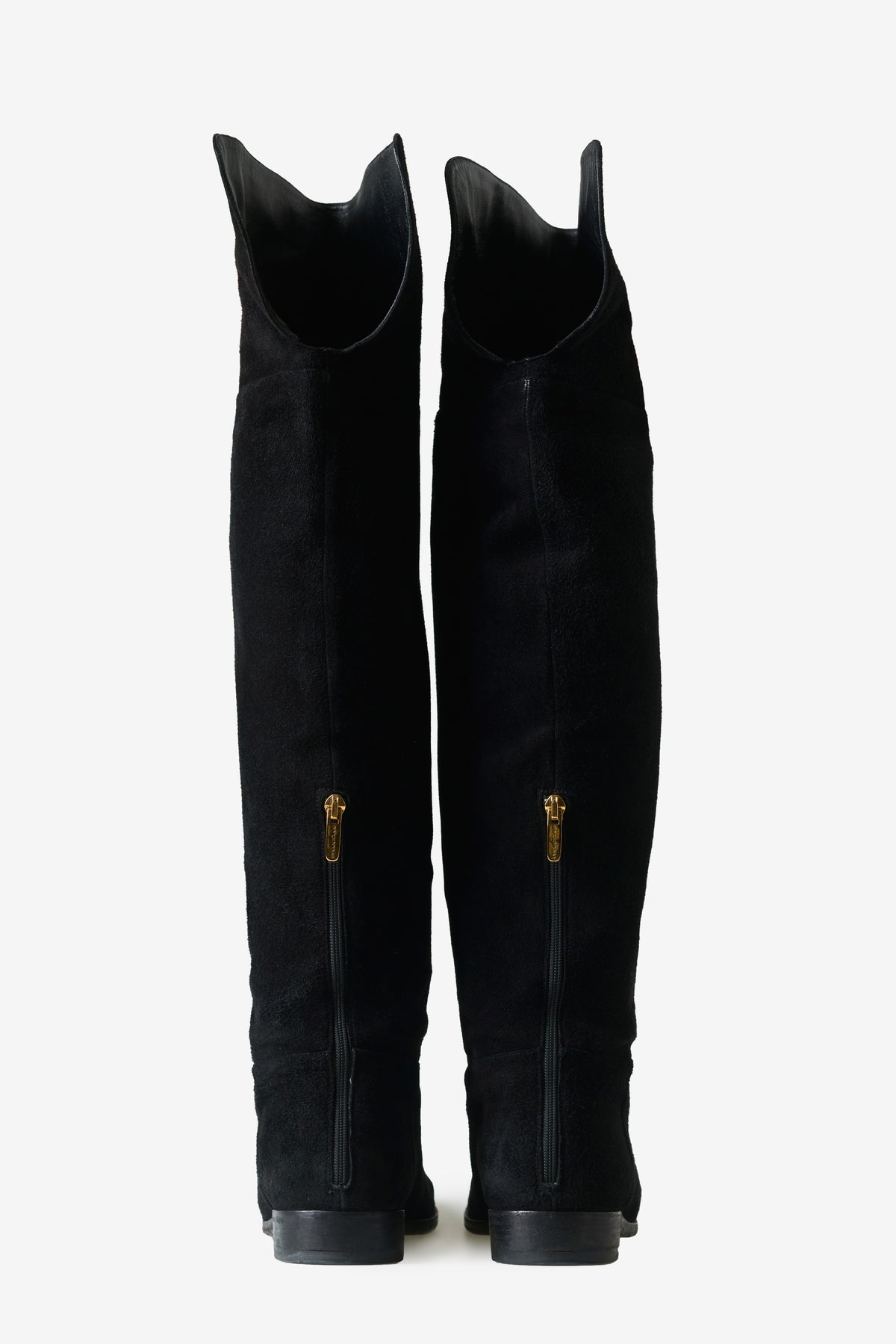 The Knee Tall Suede Black Boots