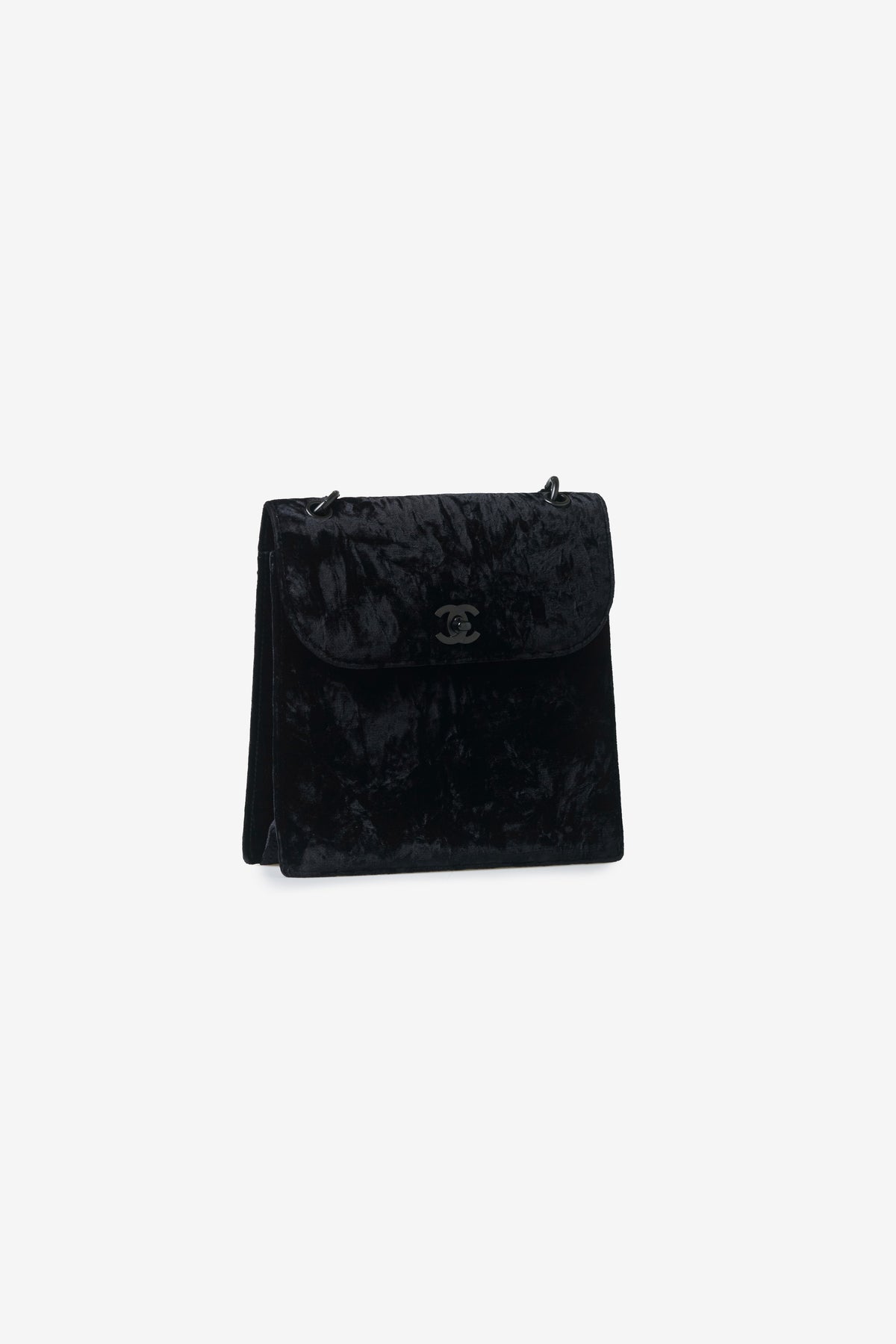 Crushed Velvet Square Single Flap Bag