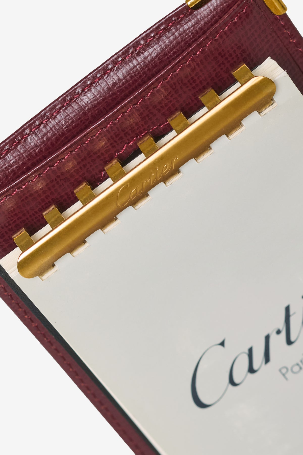 Vintage Must de Cartier Burgundy Leather Note Pad Cover