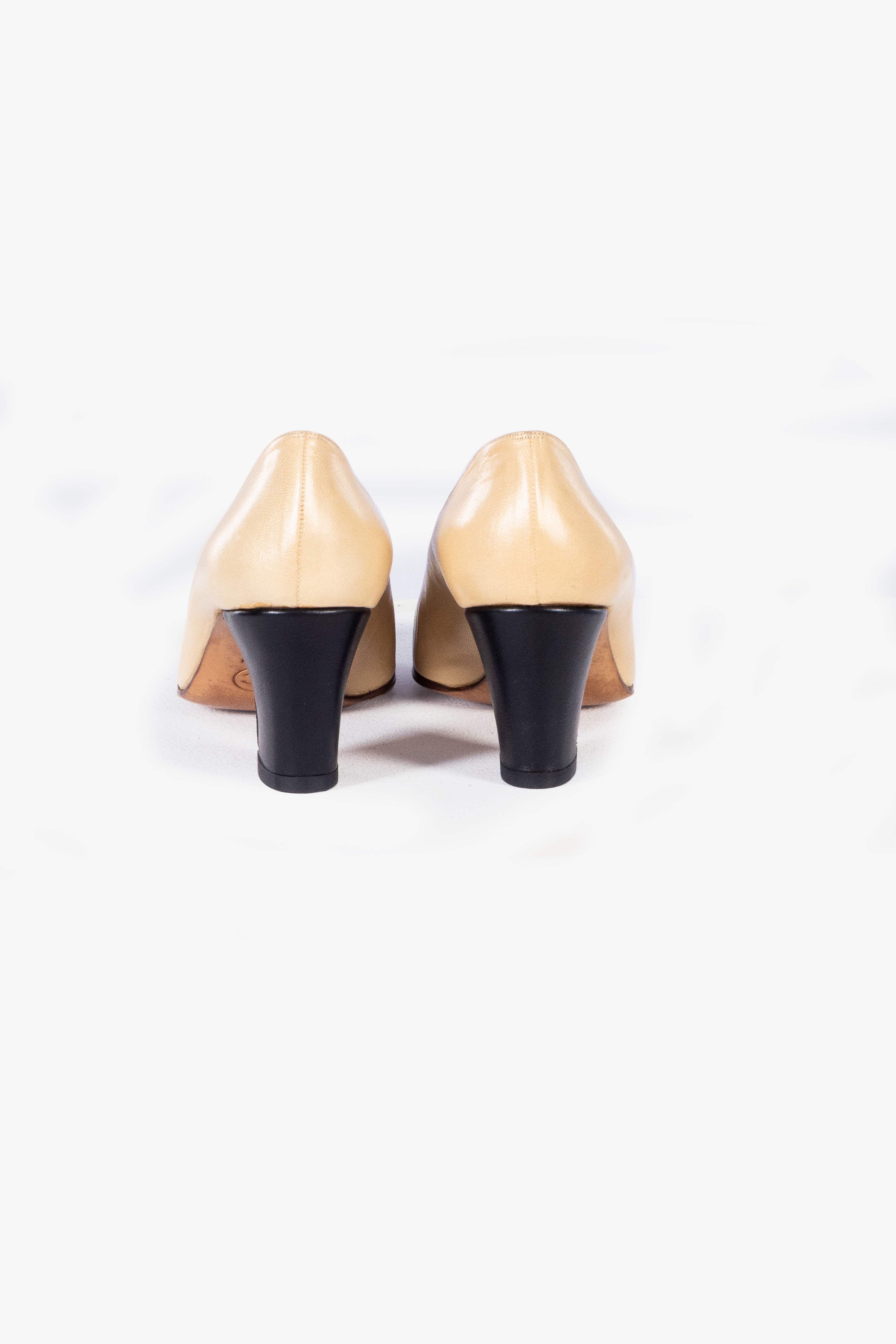 Cap-Toe Block Heel Pumps