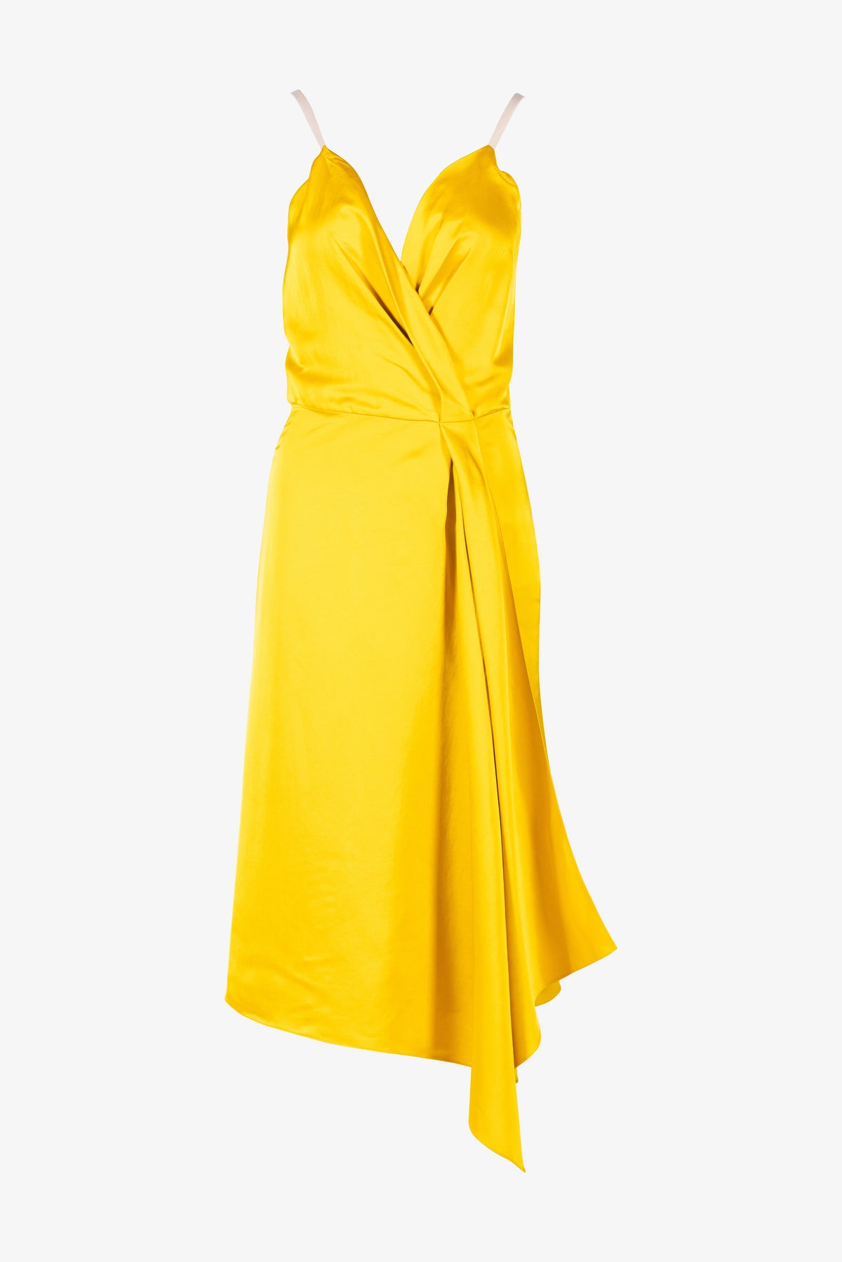Camisole Draped Satin Midi Dress