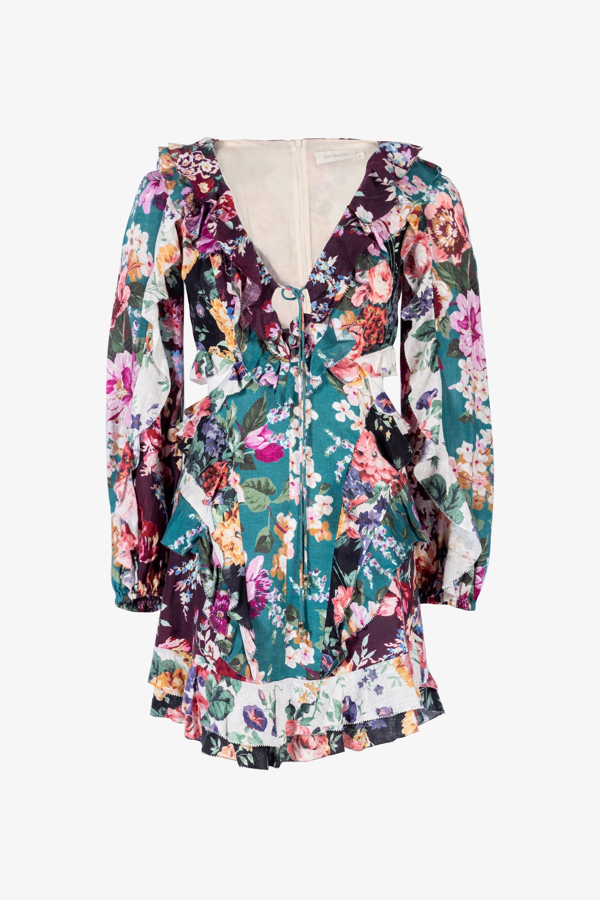 Allia Spliced Linen Mini Dress