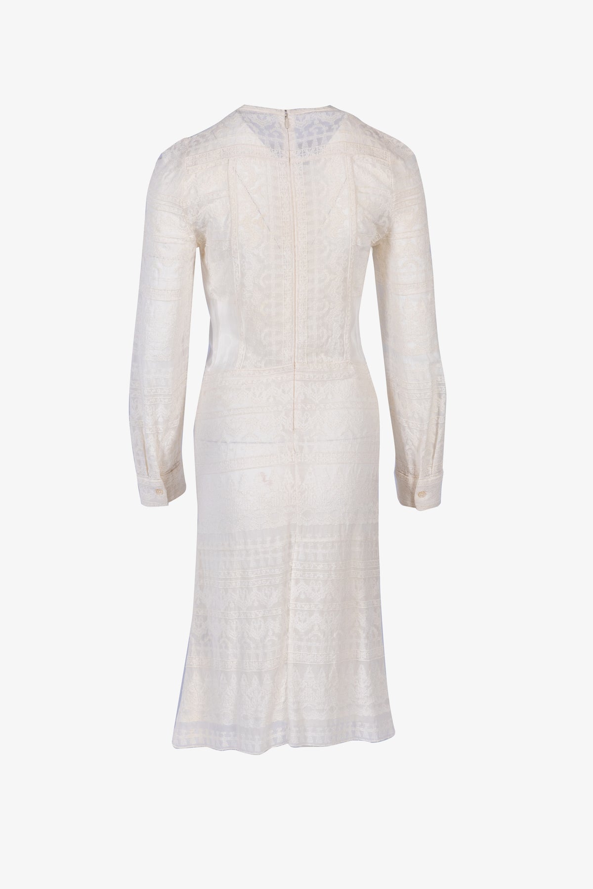 Guipure Lace Long Sleeve Midi Dress