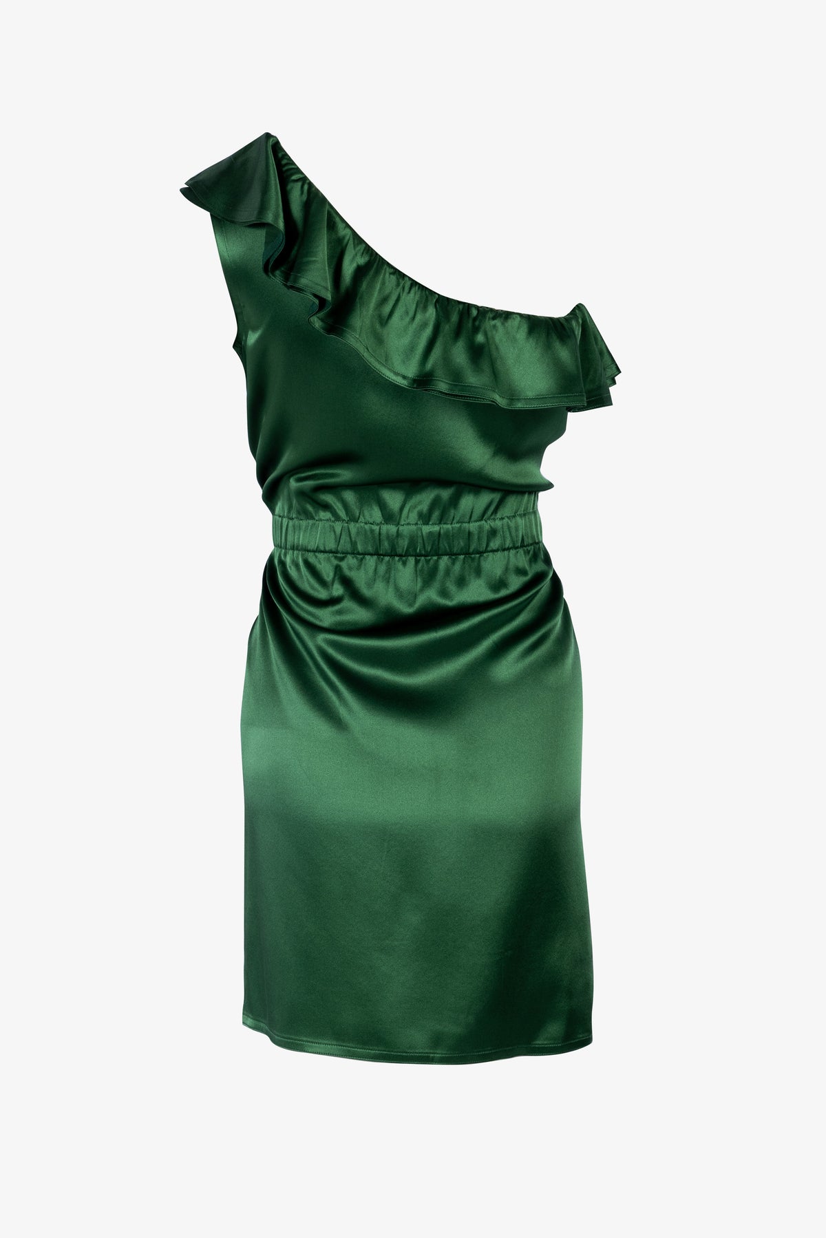 Silk Satin One-Shoulder Dress