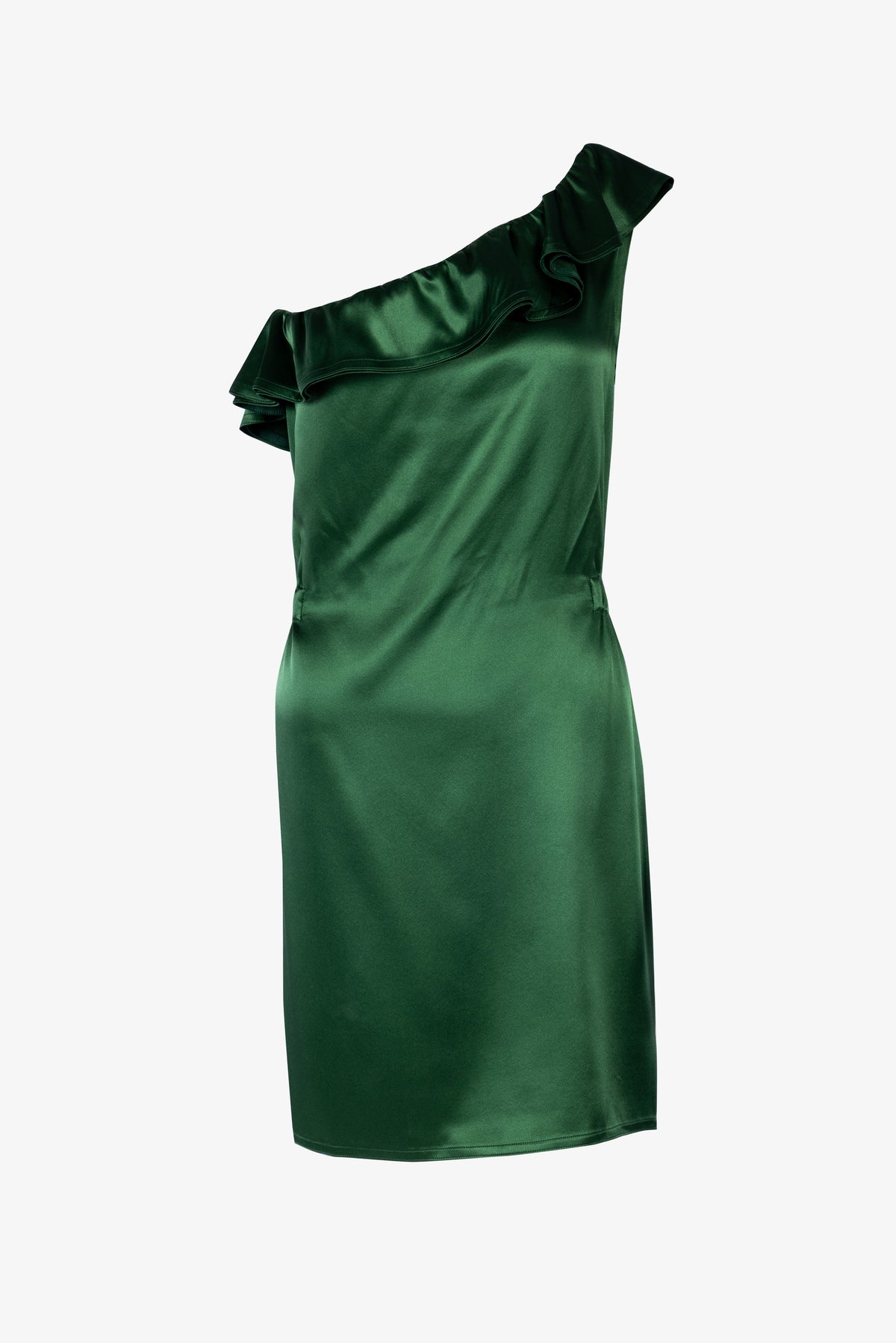 Silk Satin One-Shoulder Dress