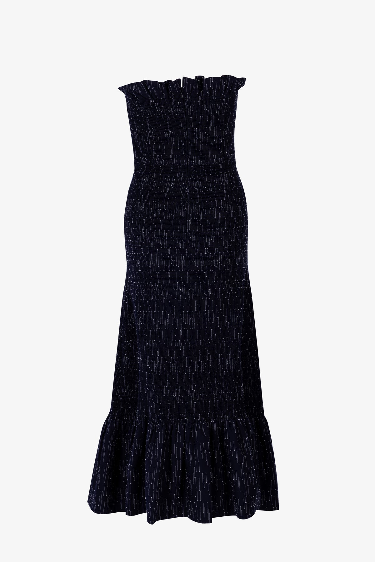 Smocked Strapless Midi Dress