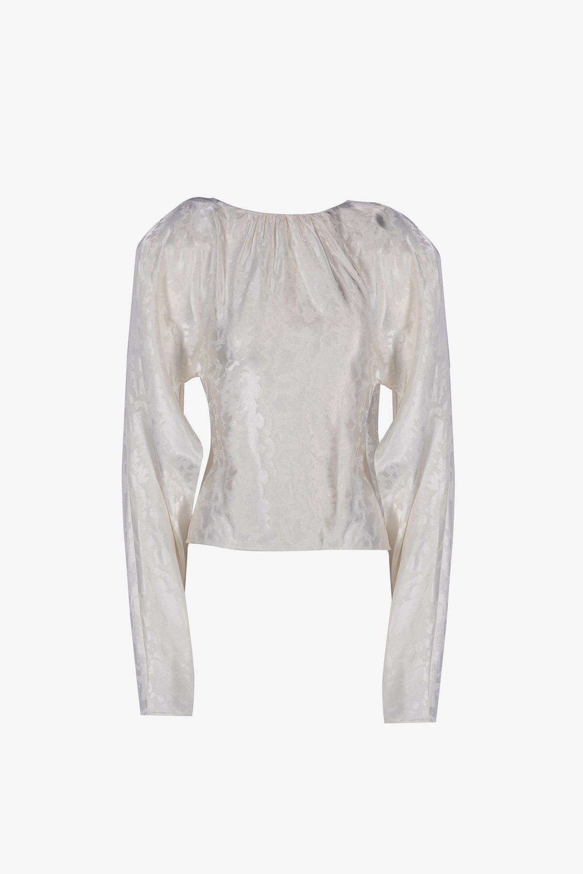 Draped Jacquard Blouse