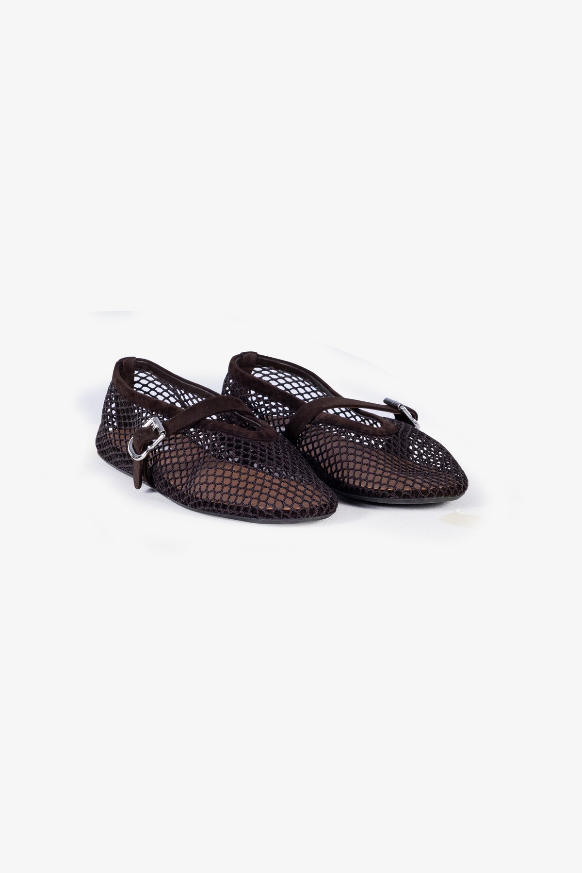 Fishnet Mary Jane Ballet Flats