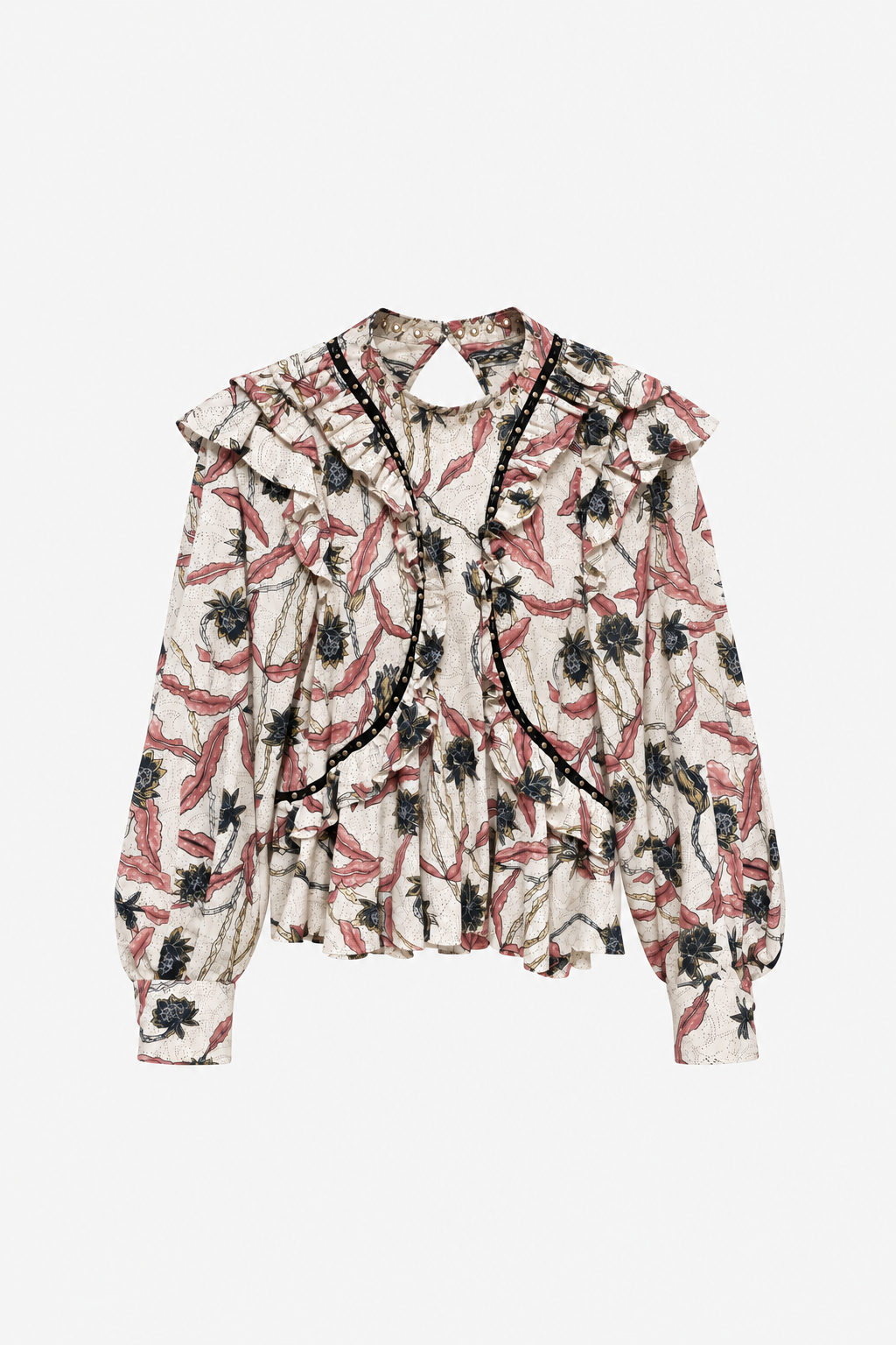 Étoile Layona Printed Ruffle Blouse