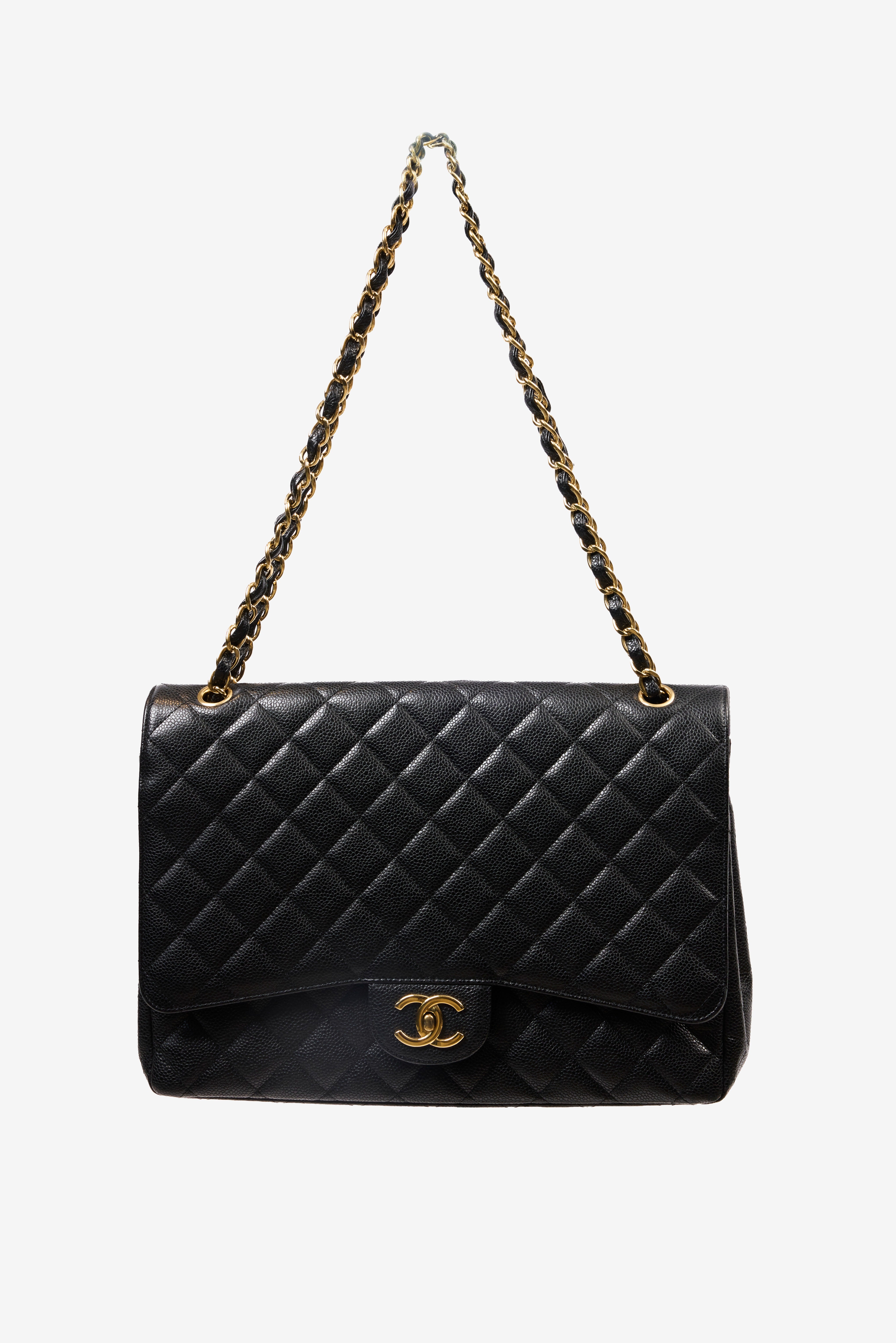 Jumbo Double Flap Black Caviar