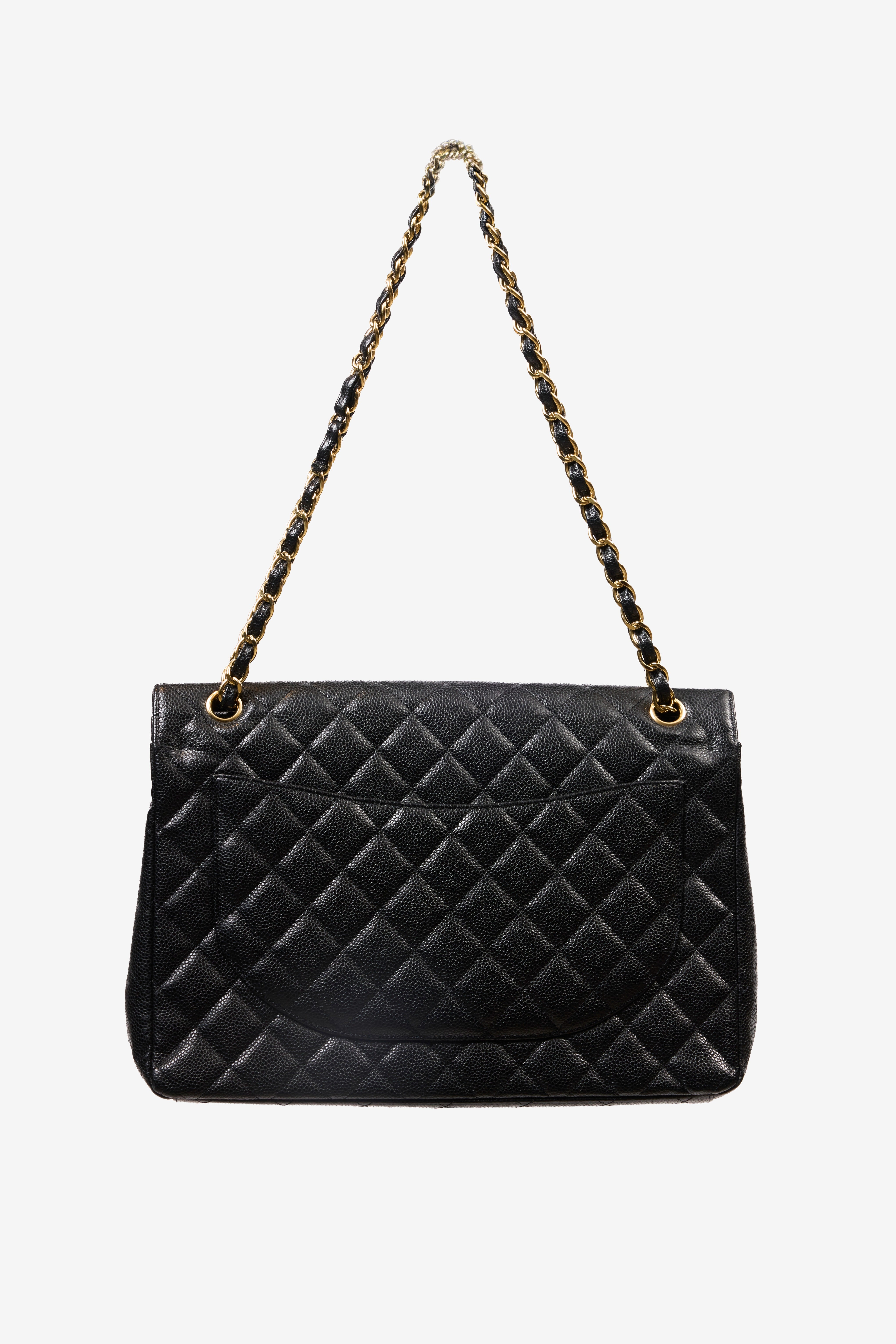Jumbo Double Flap Black Caviar