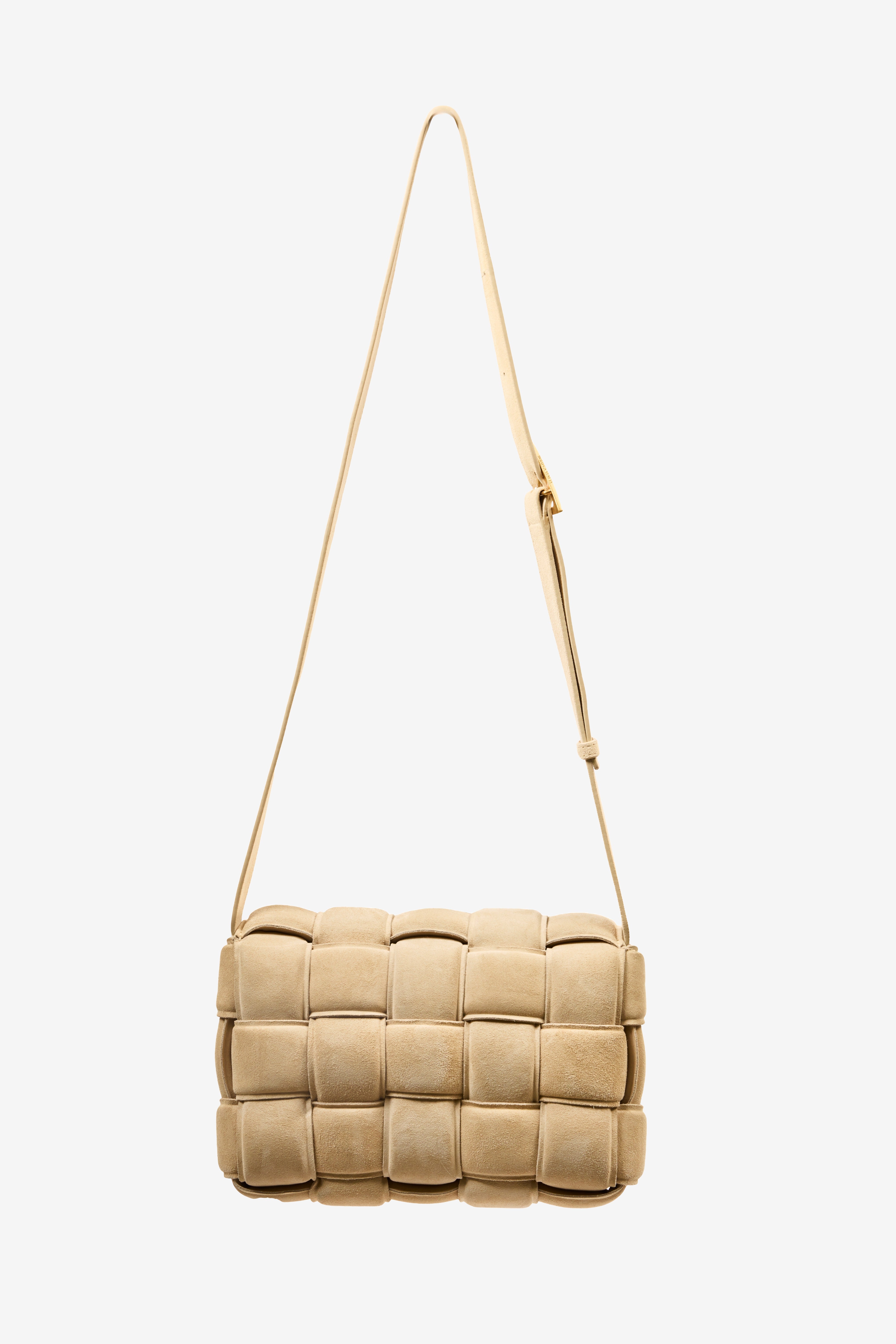 Padded Cassette Suede Cross Body Bag