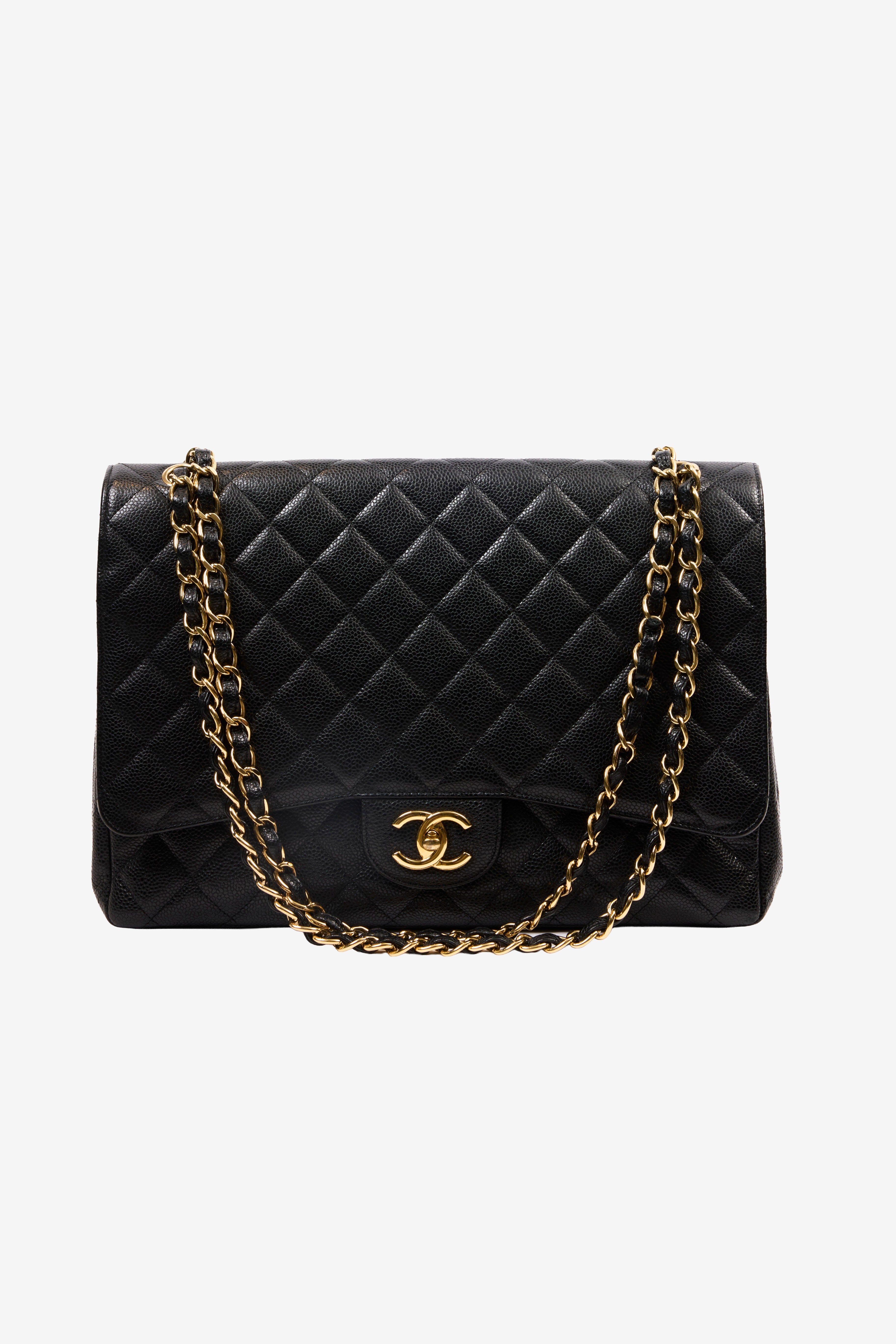 Jumbo Double Flap Black Caviar