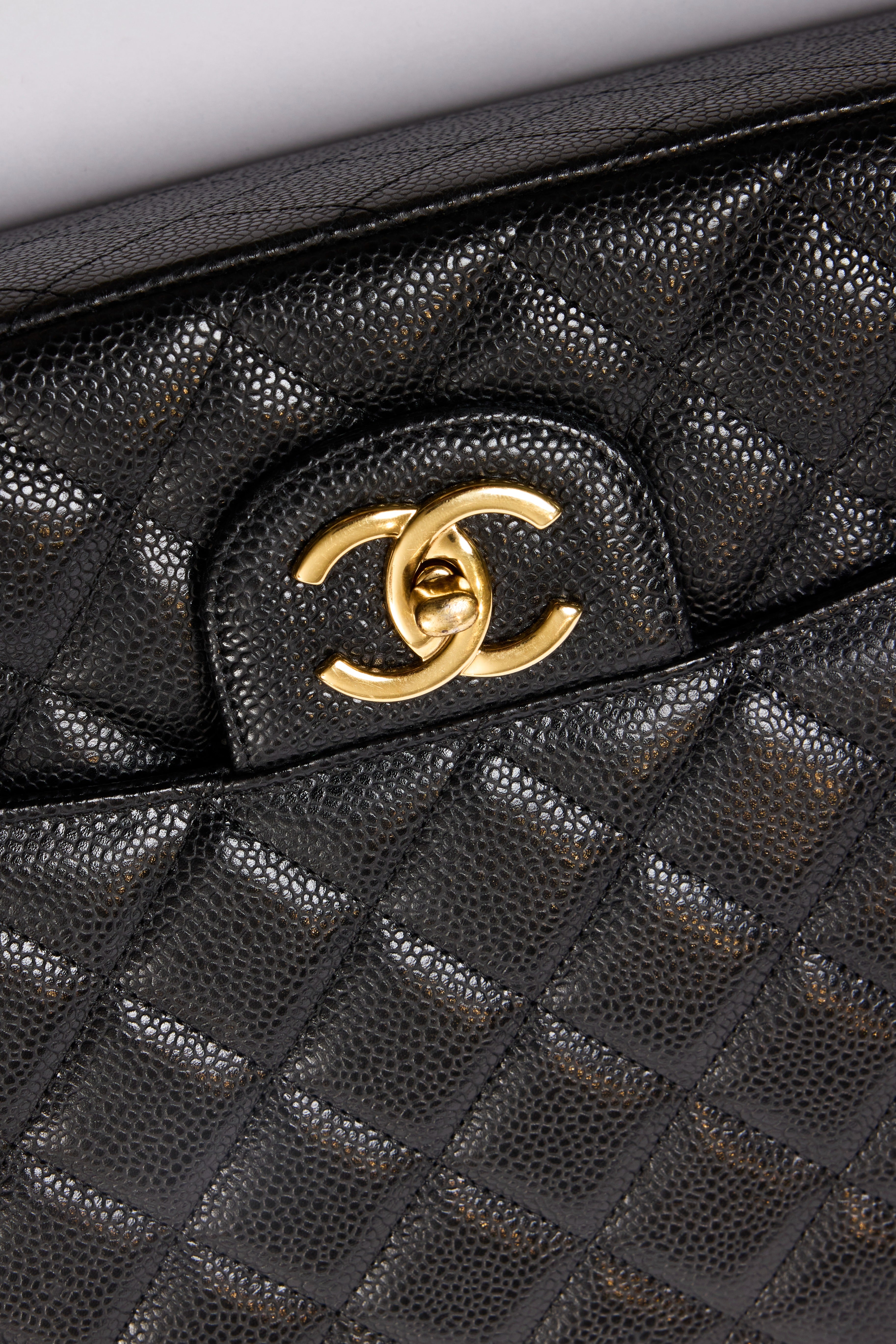Jumbo Double Flap Black Caviar