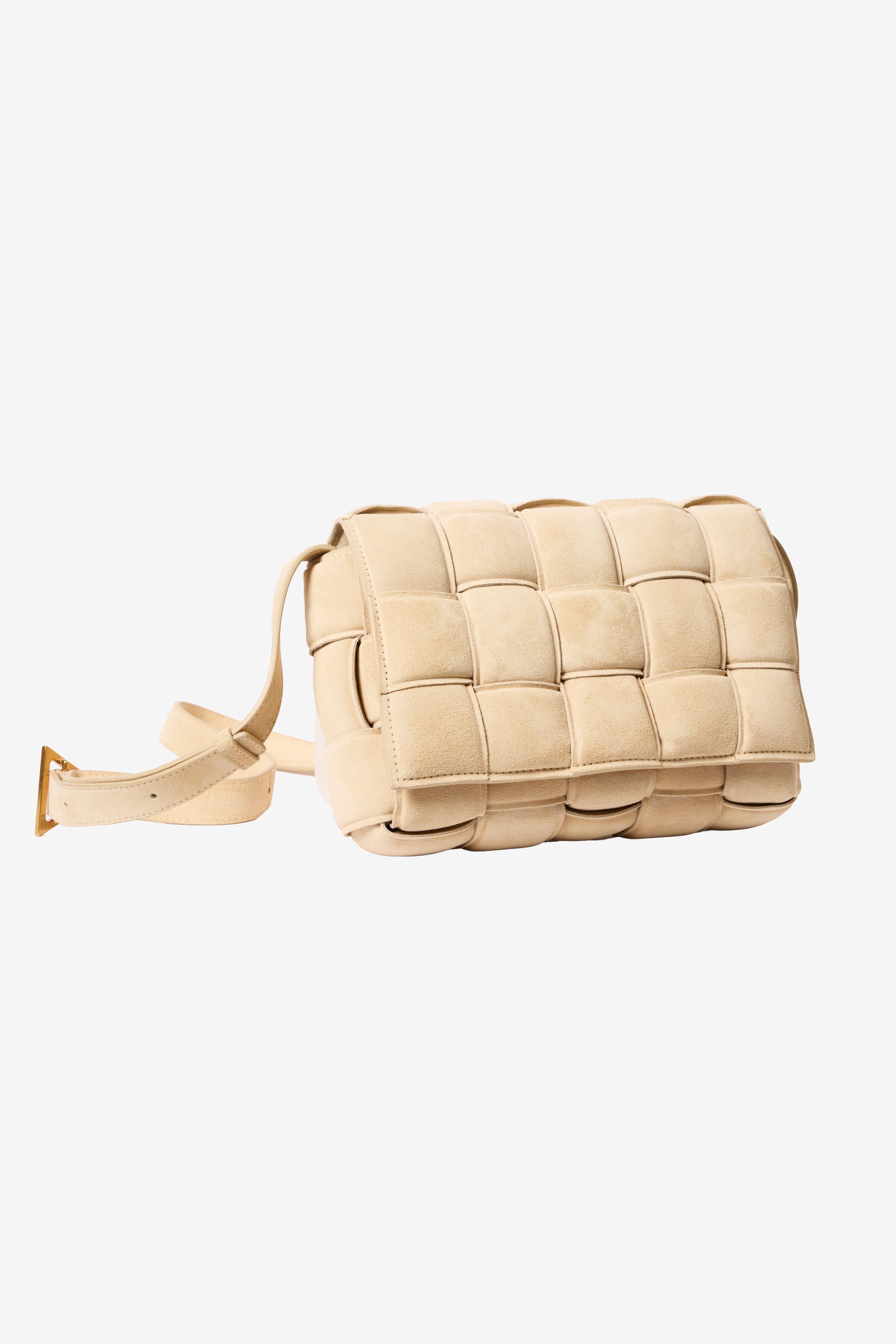 Padded Cassette Suede Cross Body Bag