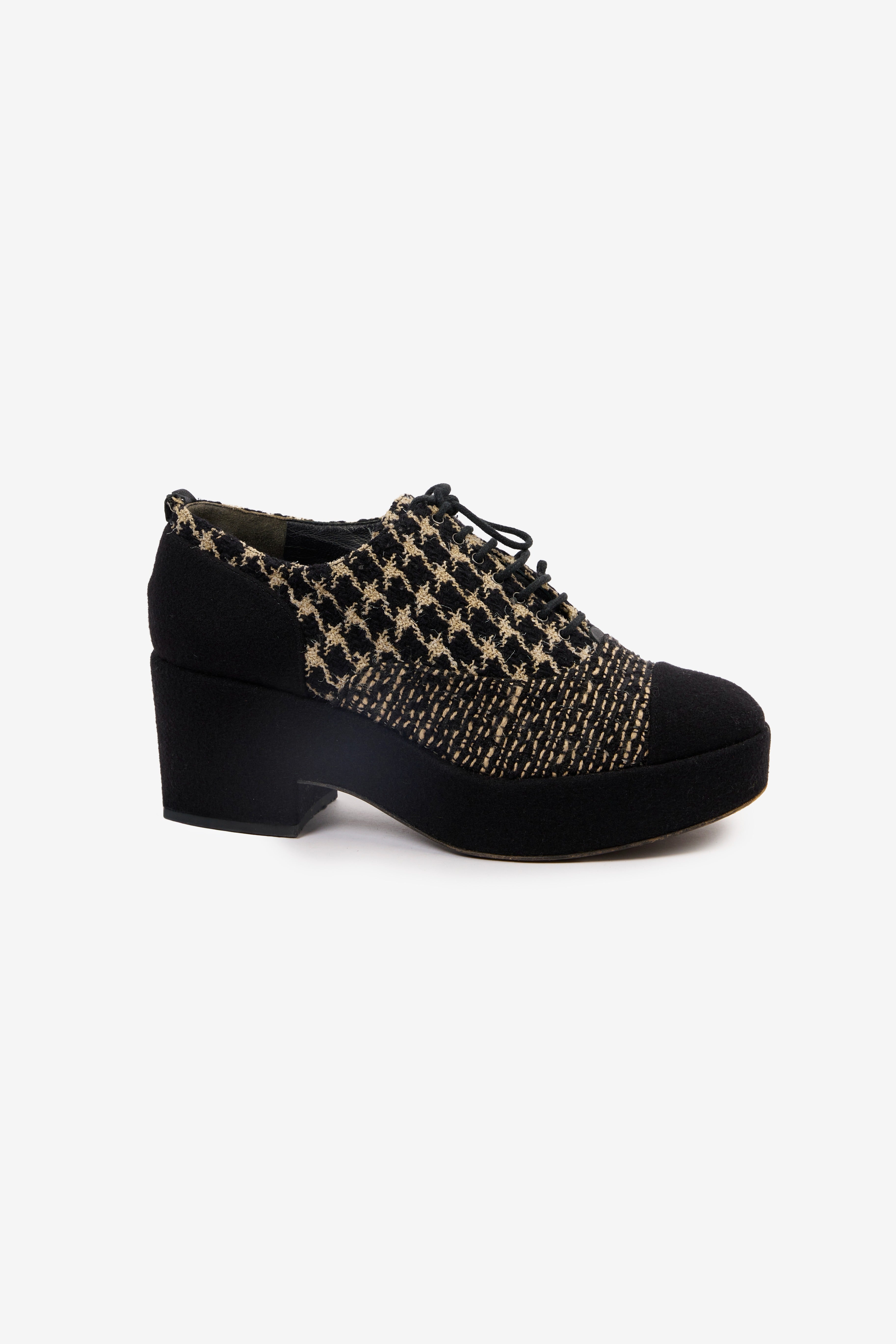 Tweed Felt Mark Leather x Fabric Boot