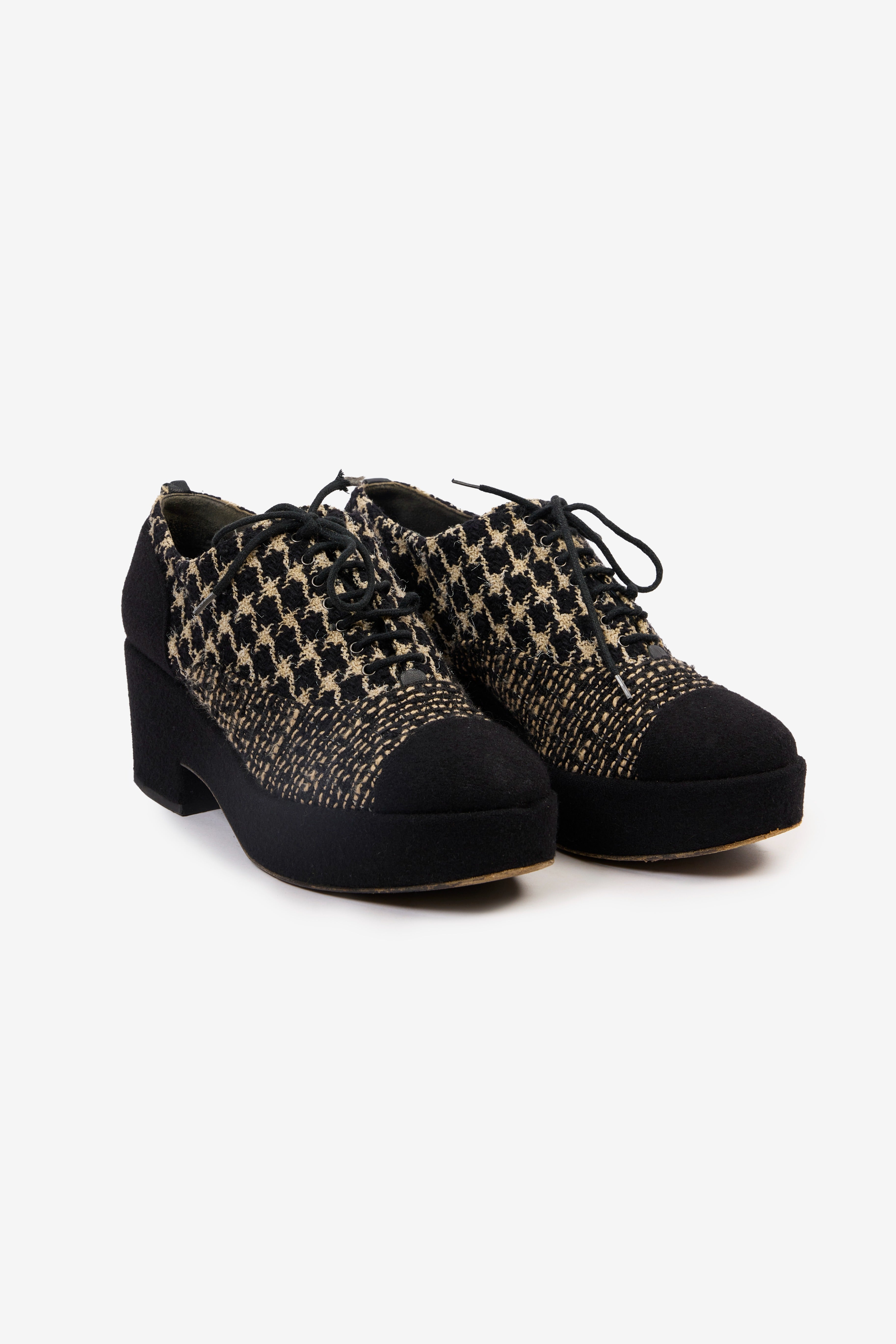 Tweed Felt Mark Leather x Fabric Boot