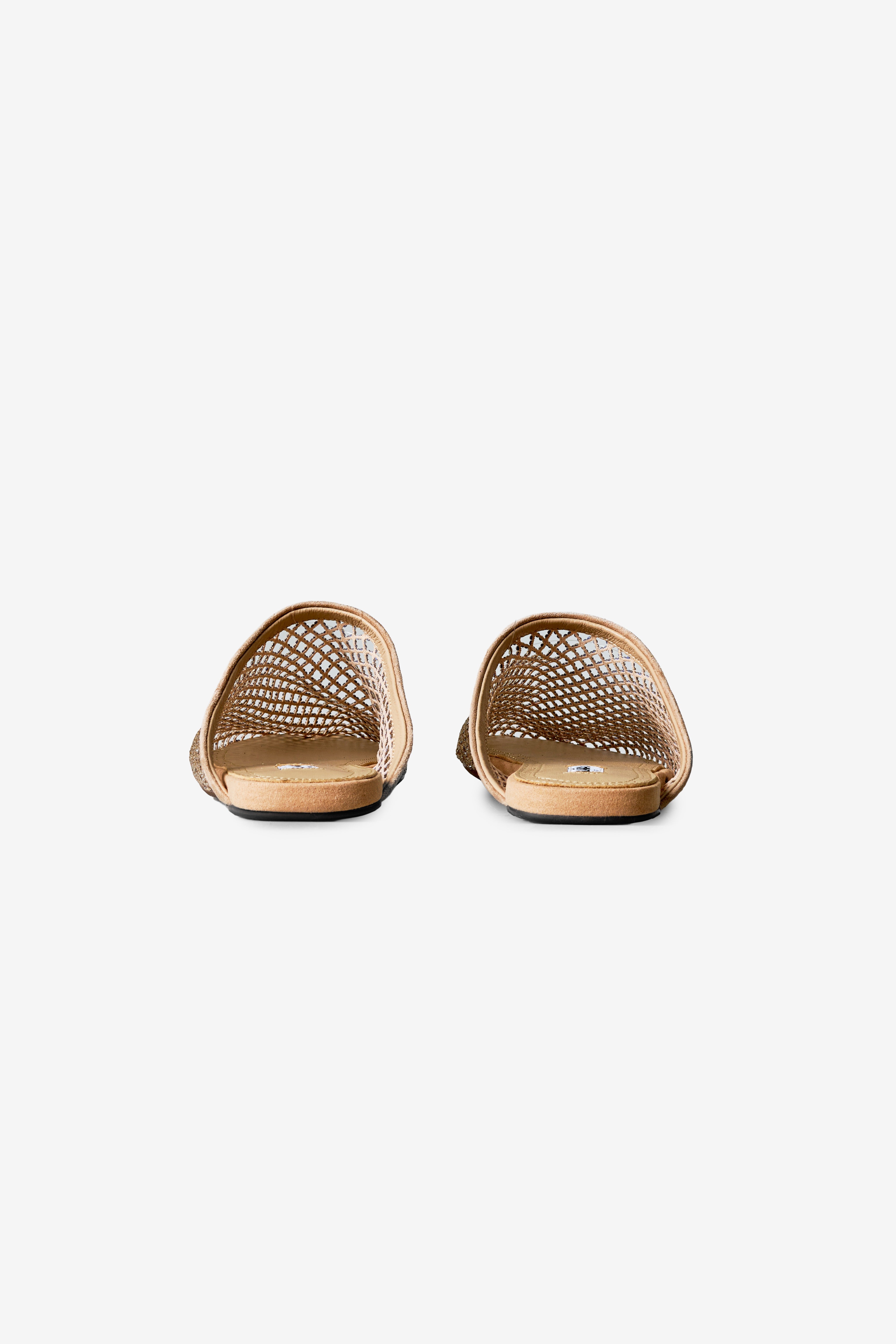 Shiny Fishnet Mules