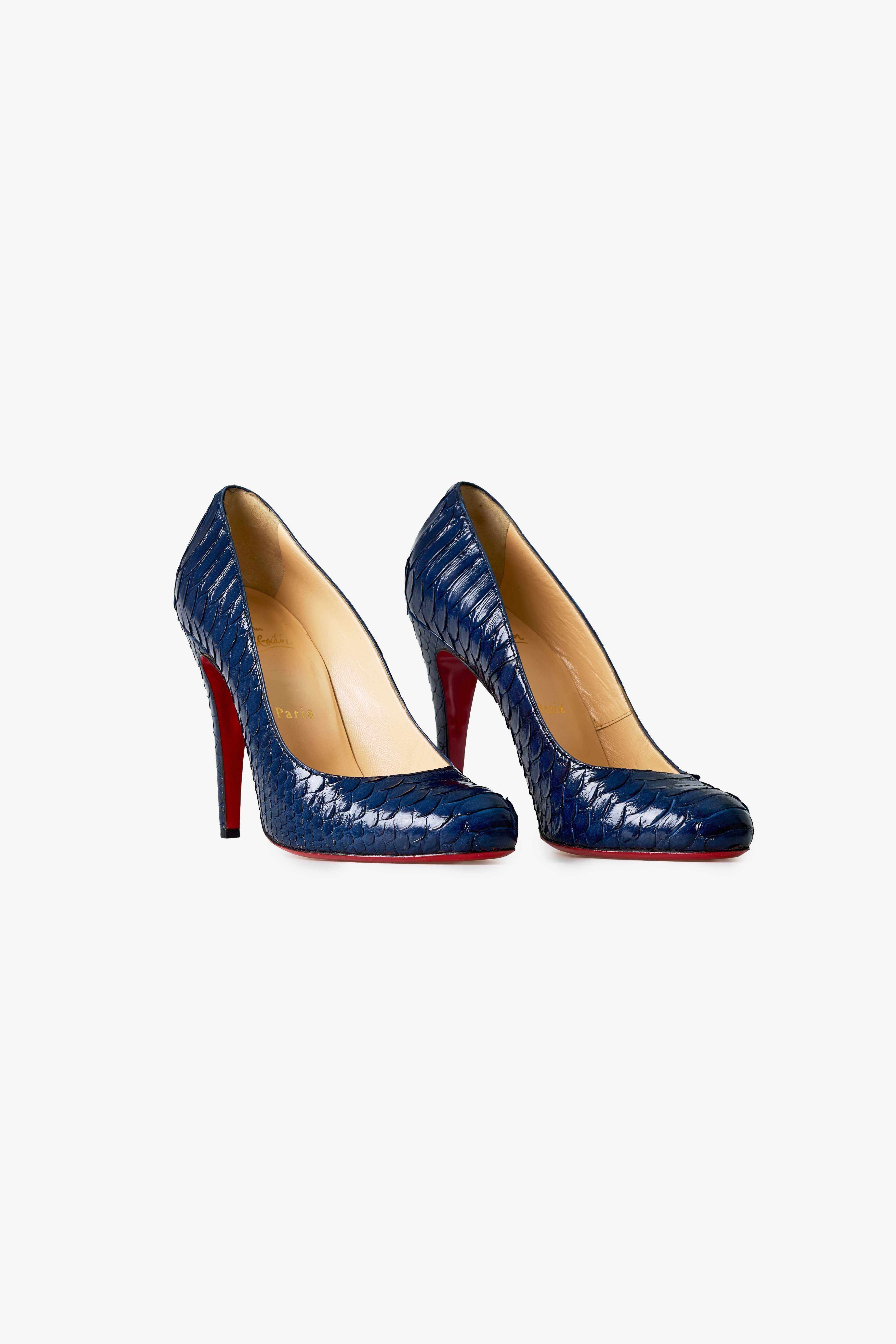 Python leather pumps