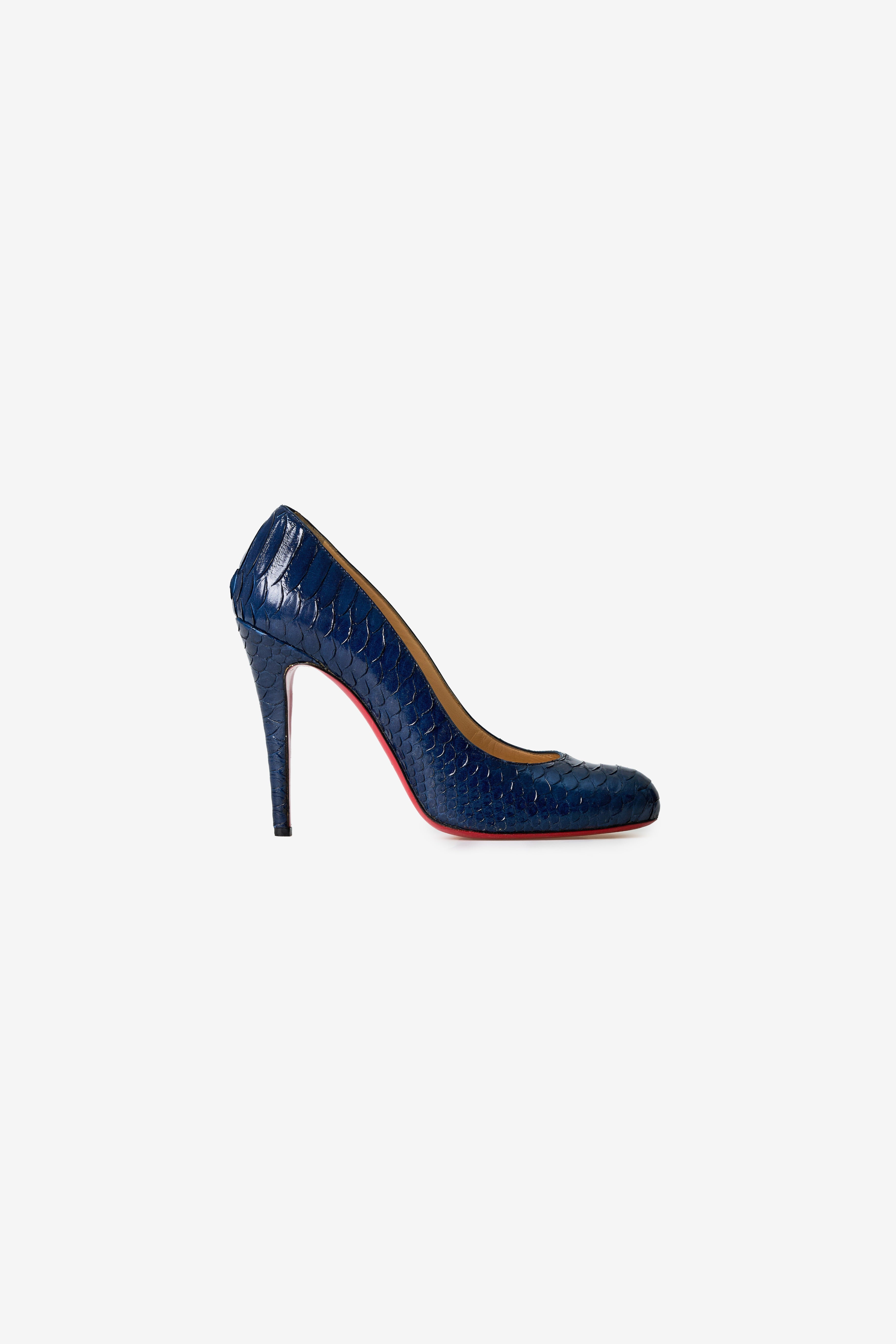 Python leather pumps