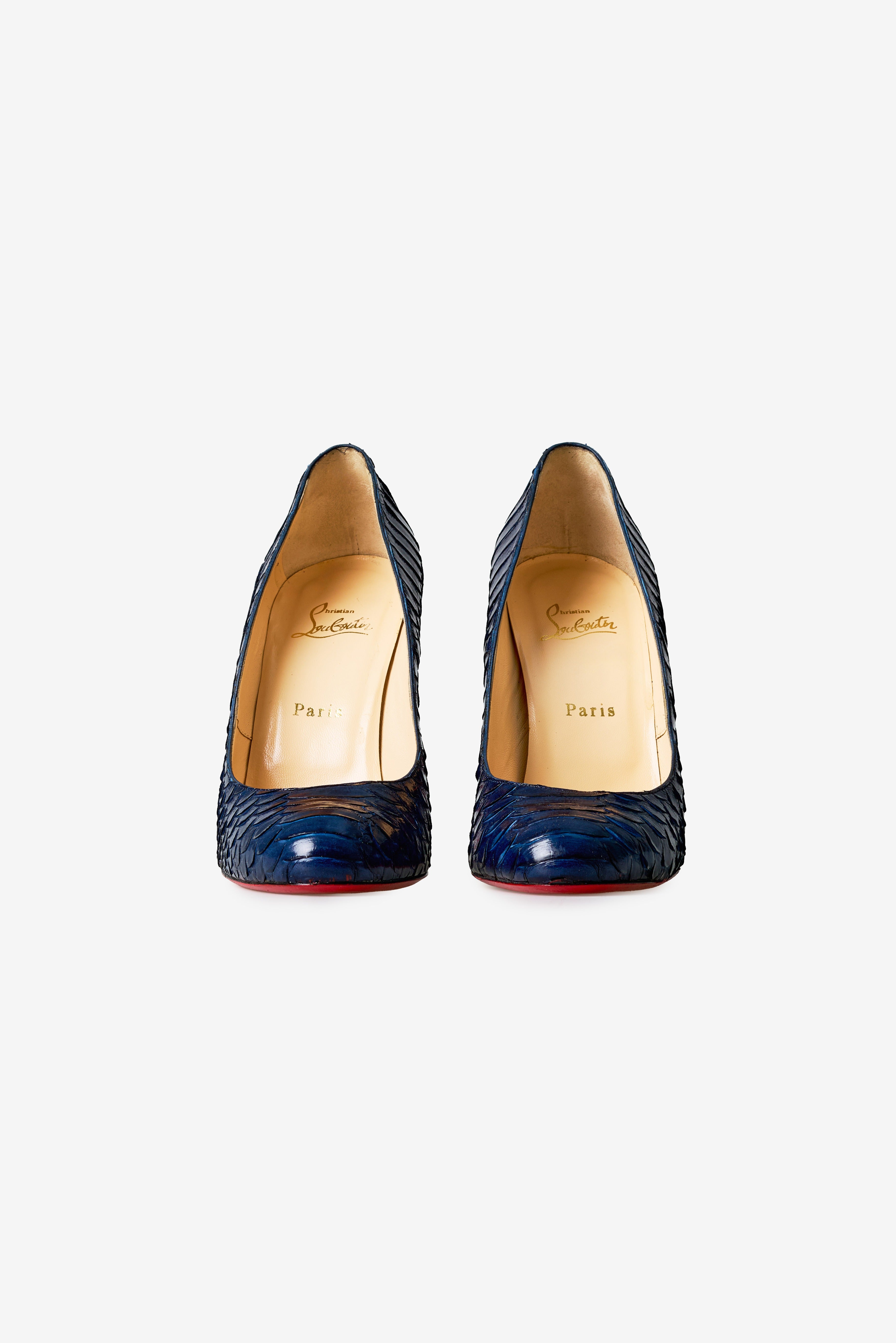 Python leather pumps