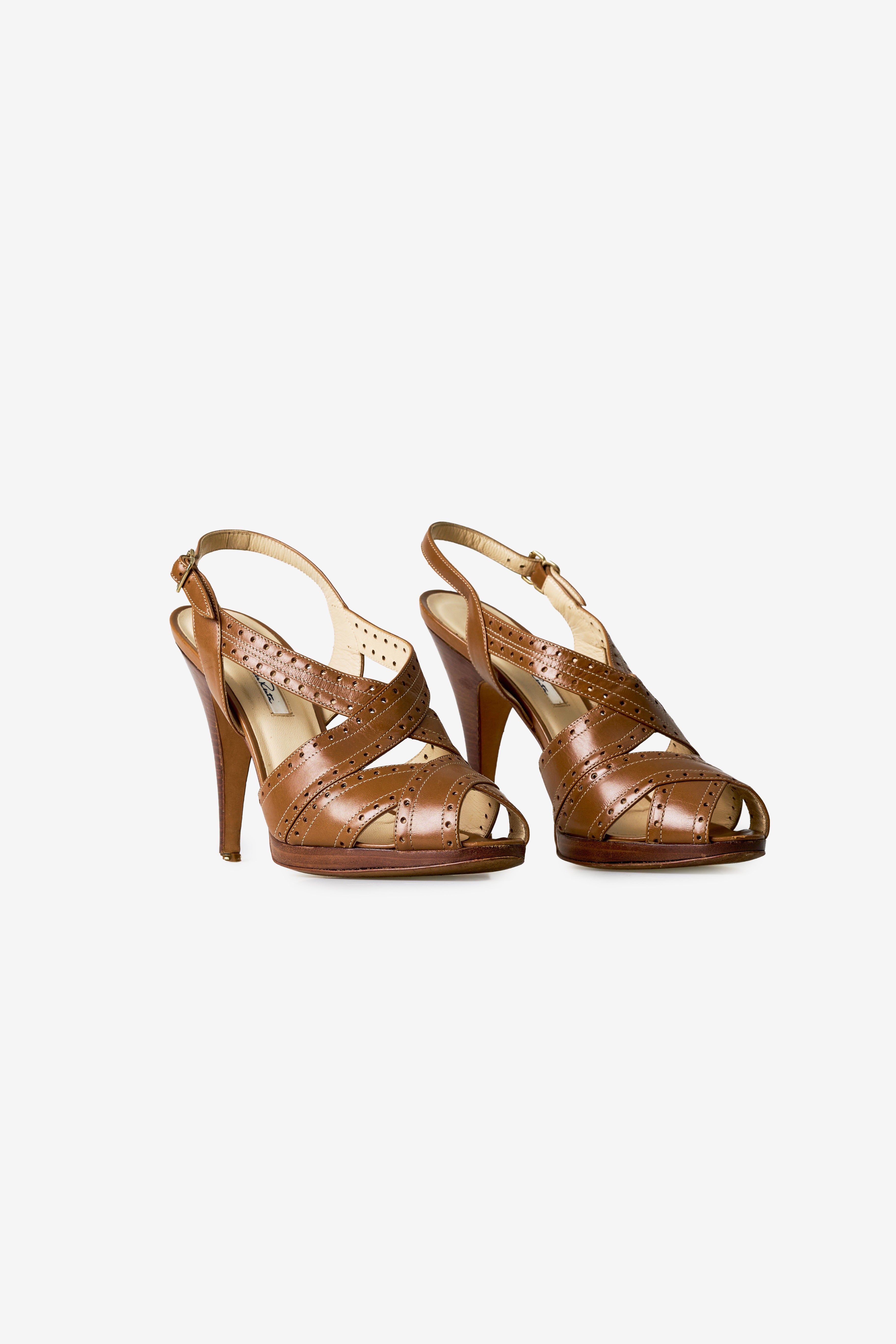 Brown Leather Slingback