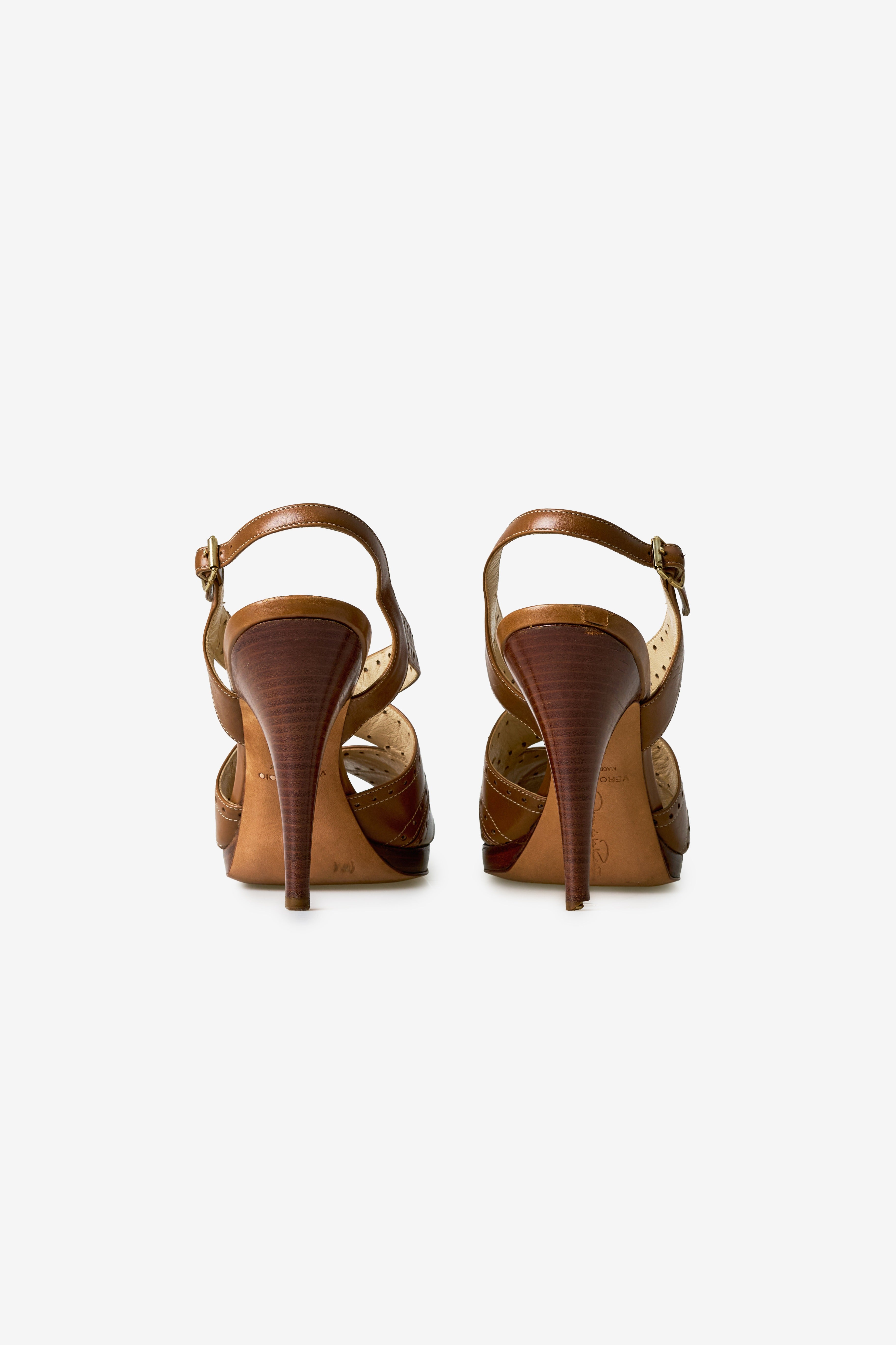 Brown Leather Slingback