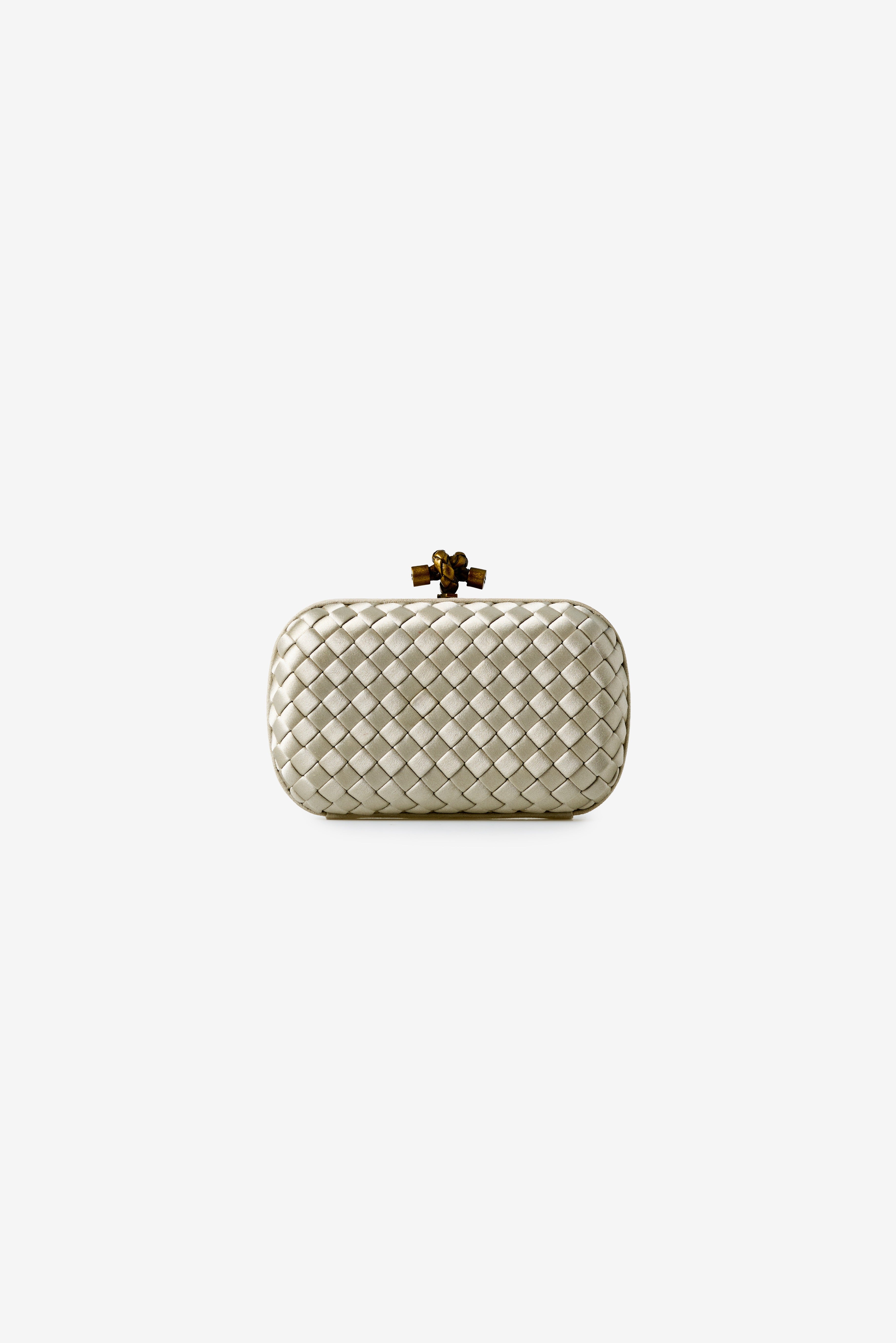 Intreccio Satin Minaudière Knot Clutch