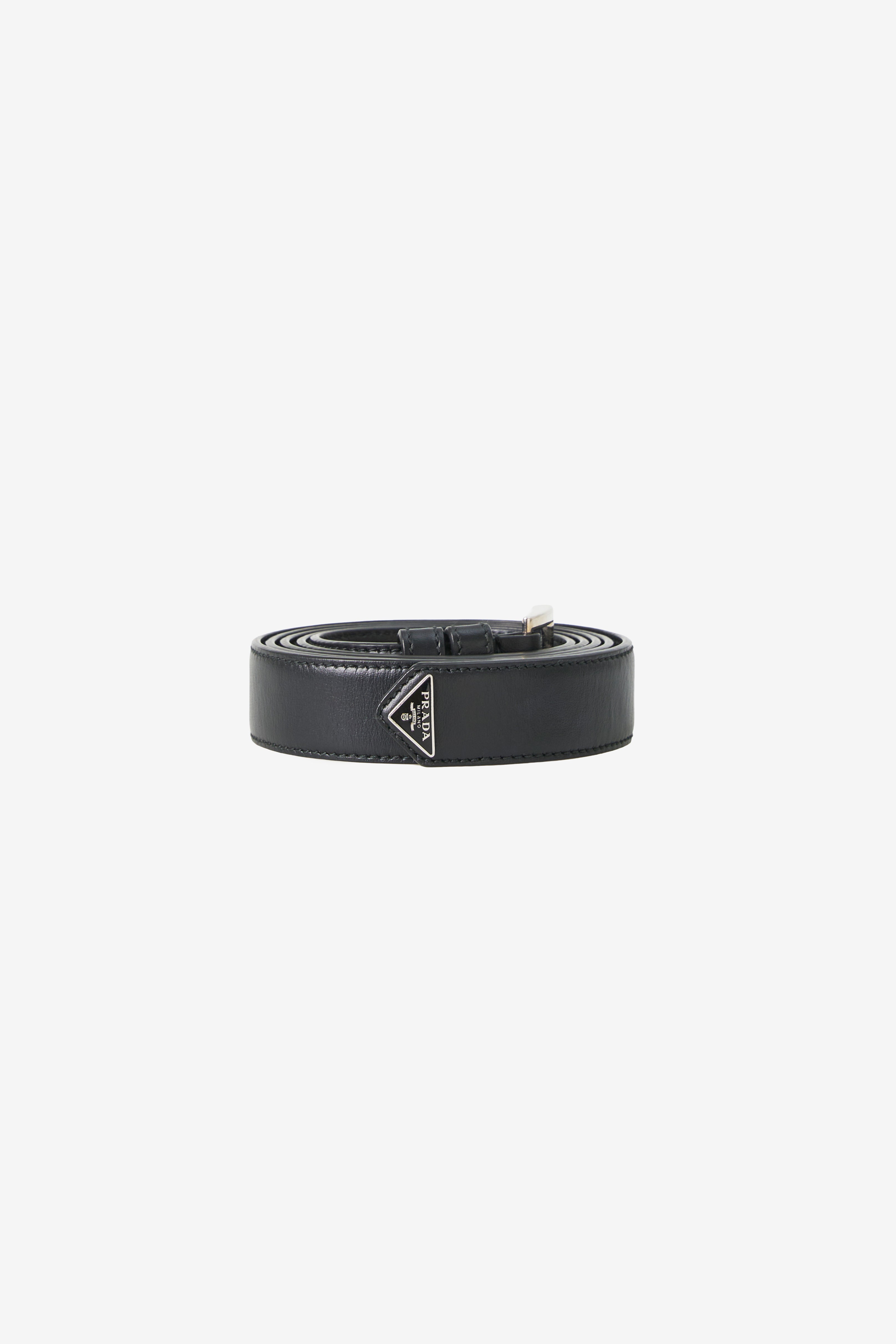 Prada Triangle-Tip Leather Belt