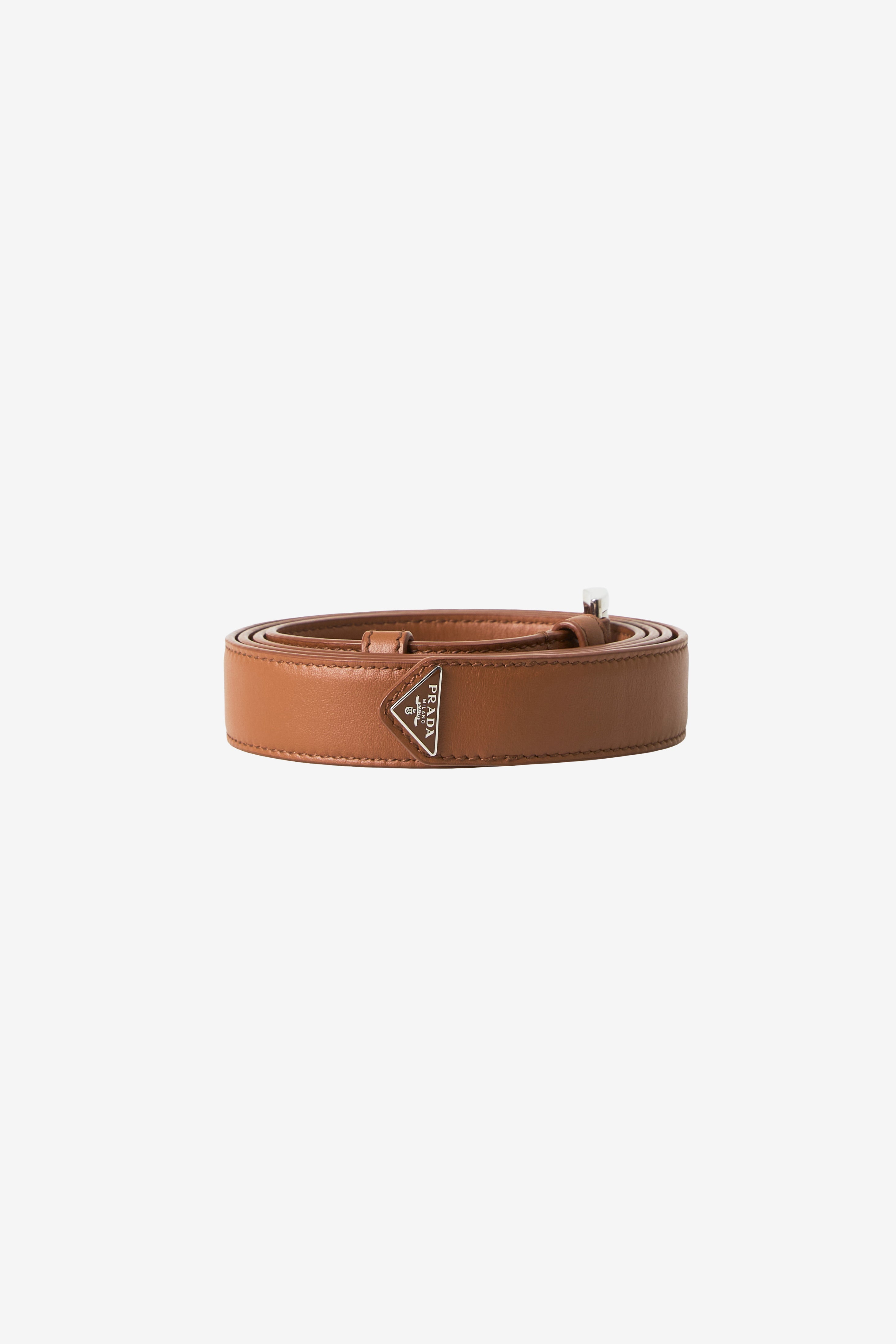 Prada Triangle-Tip Leather Belt
