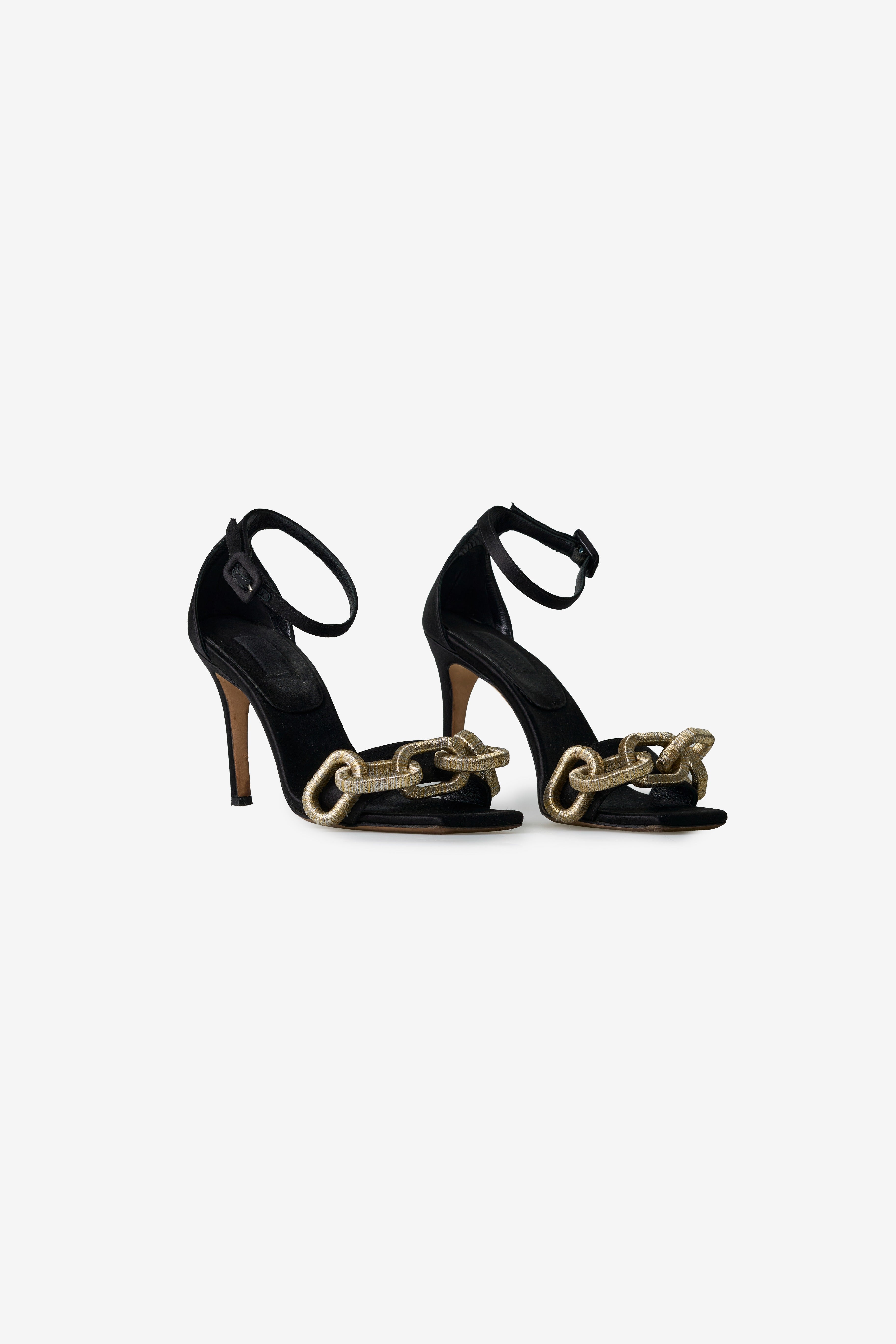Catena Black High-Heel Ankle Sandals