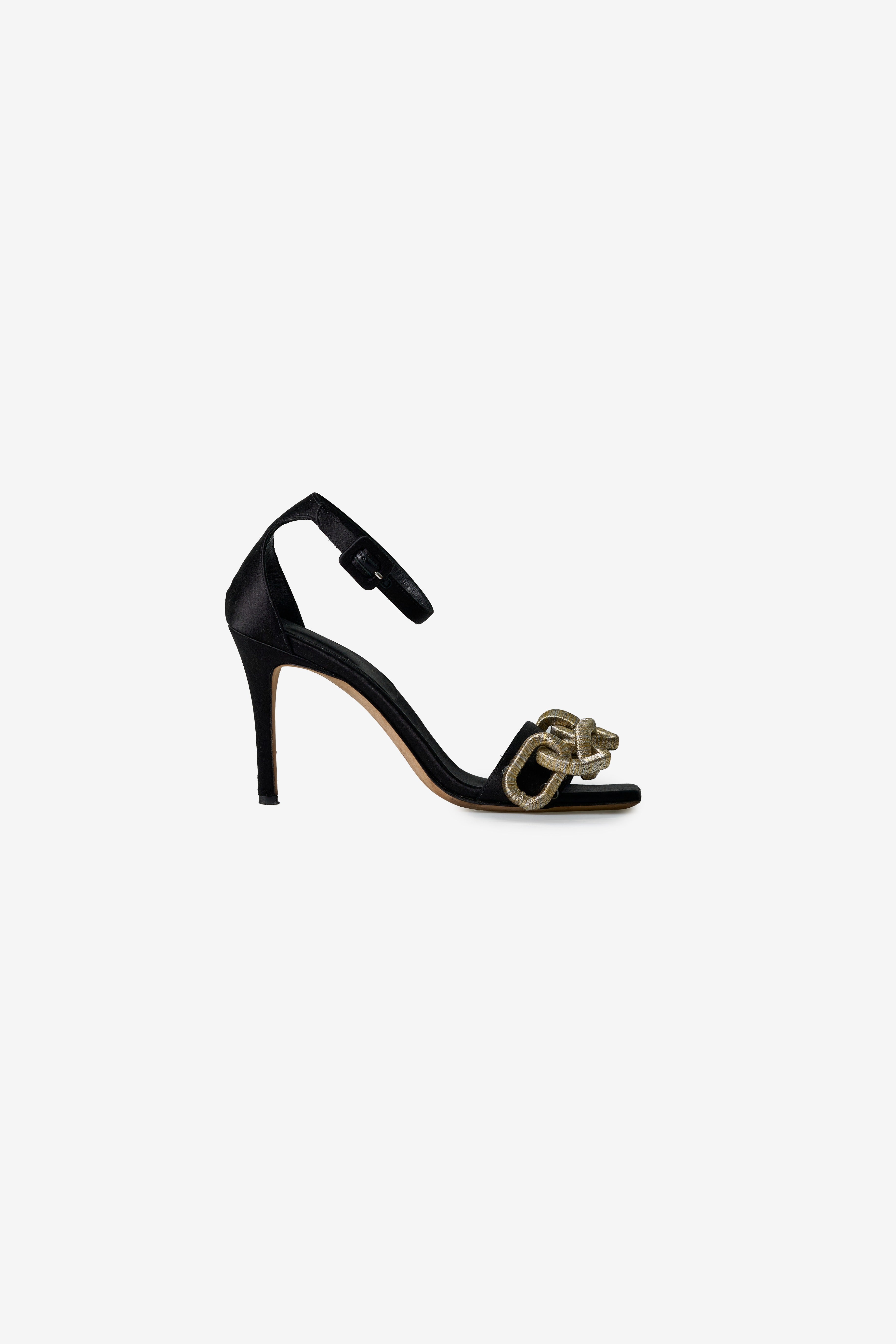 Catena Black High-Heel Ankle Sandals