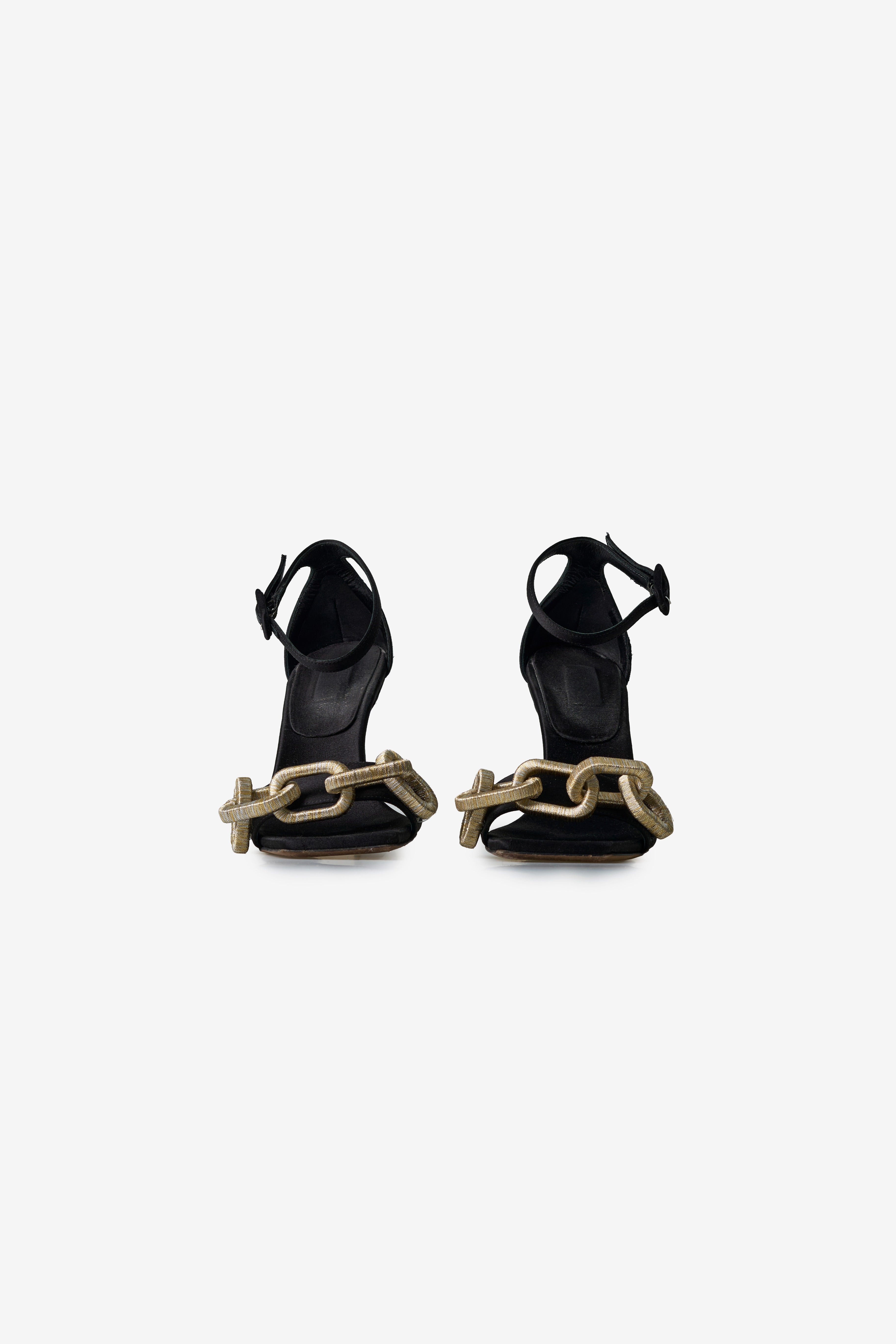 Catena Black High-Heel Ankle Sandals