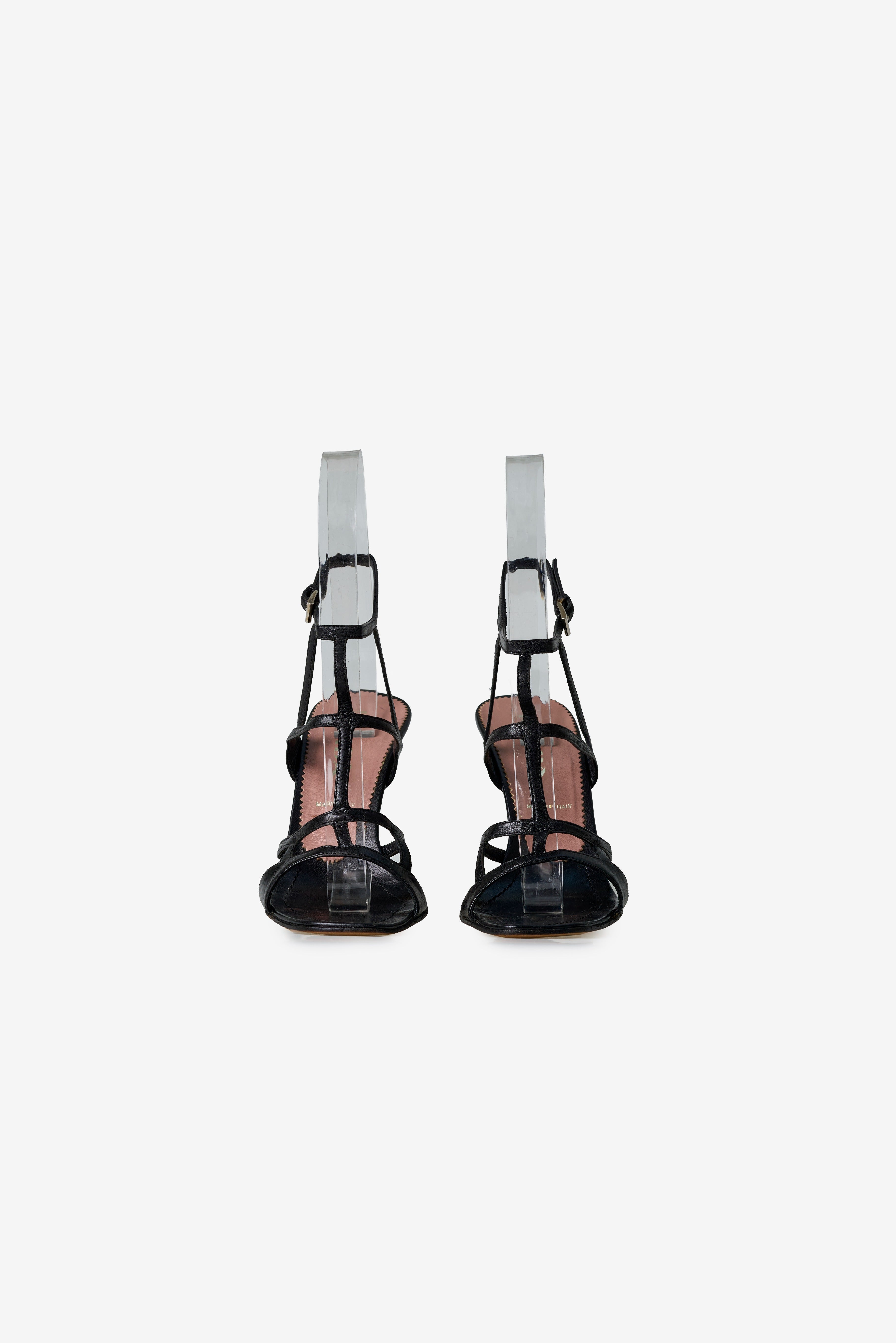 Leather High Heel Sandals
