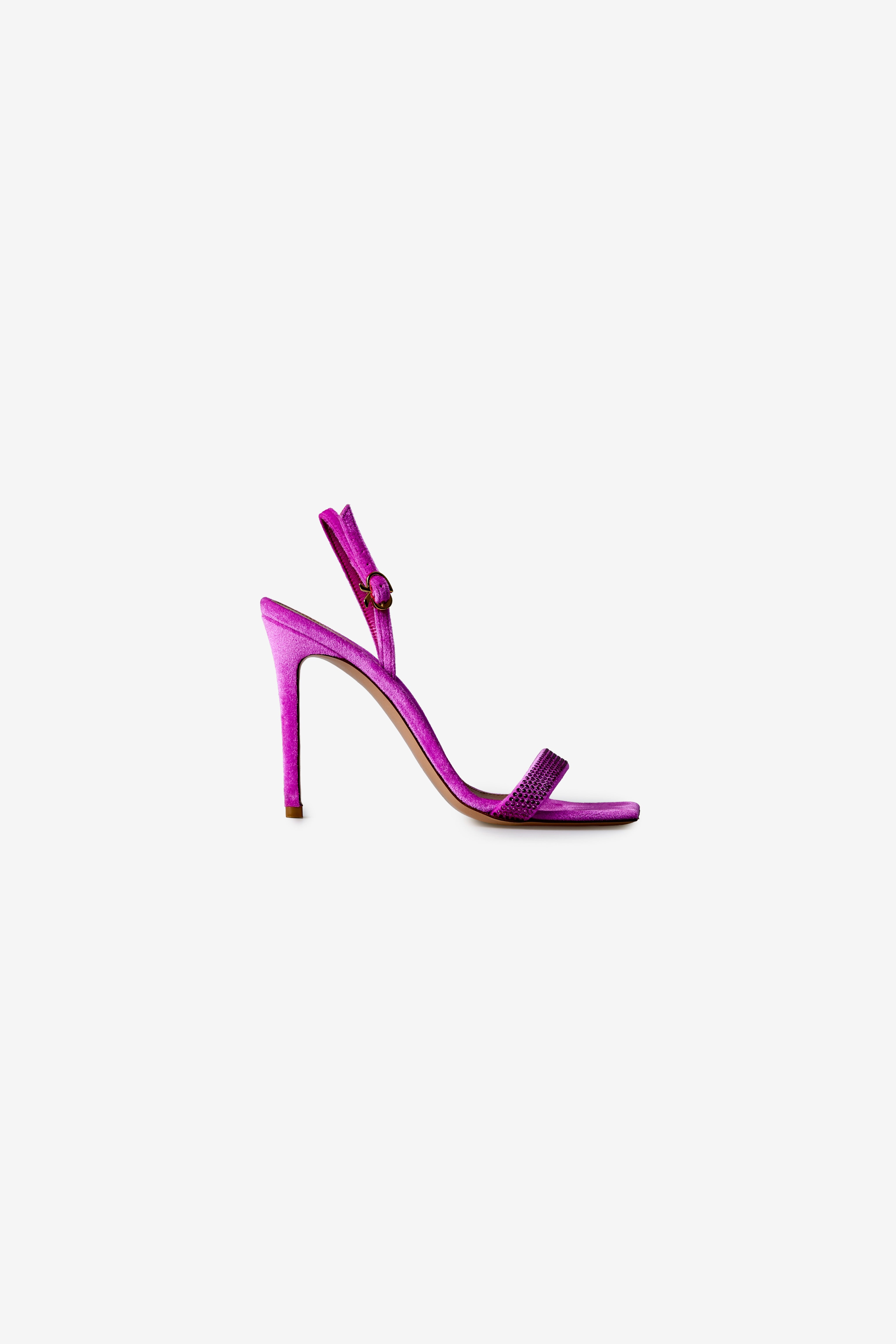 Britney Crystal-Embellished Velvet Slingback Sandals