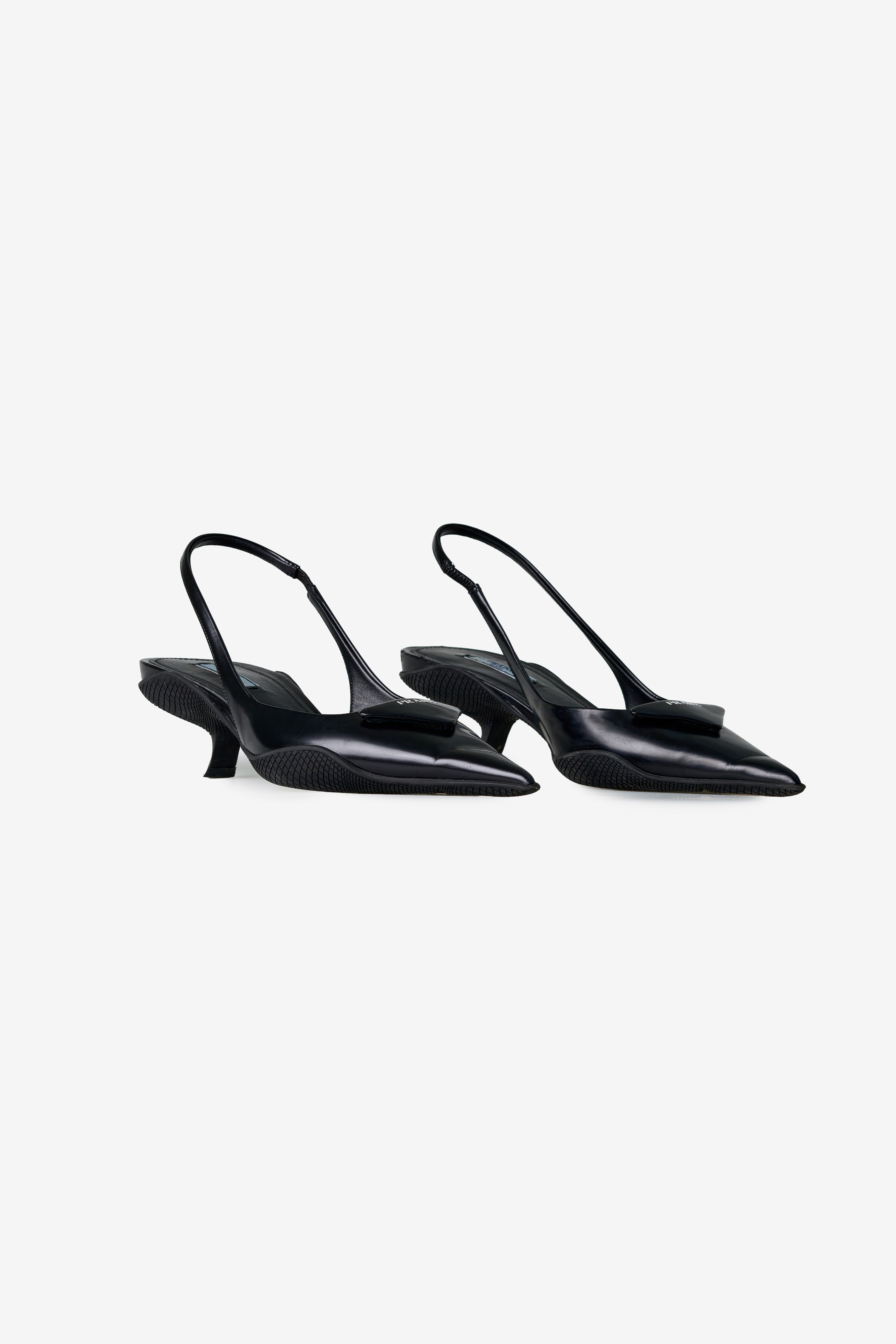Triangle Patch Slingback Pumps