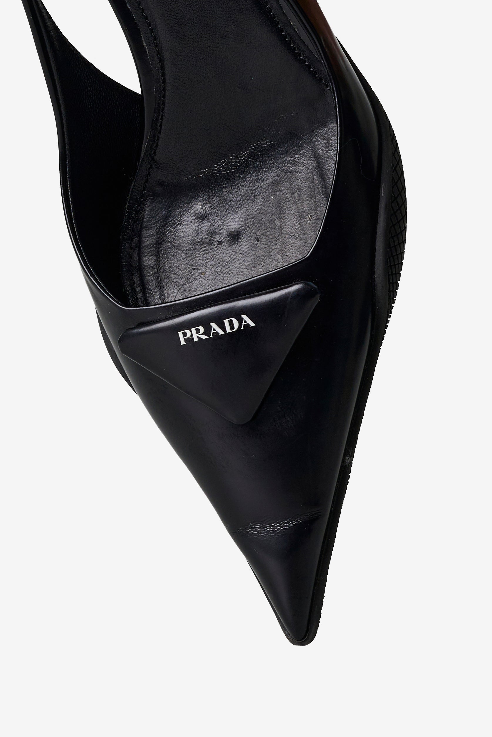 Triangle Patch Slingback Pumps